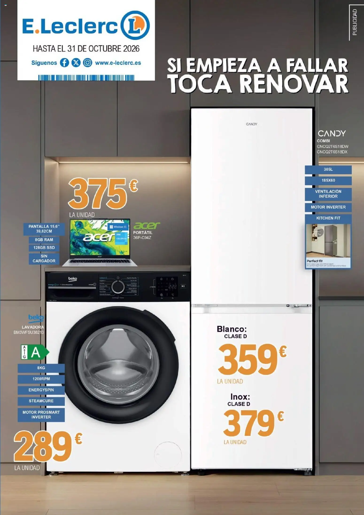 E.Leclerc - Valdemoro │ válido desde el 01/10/2026 | Página: 1 | Productos: Portátil, Lavadora, Combi