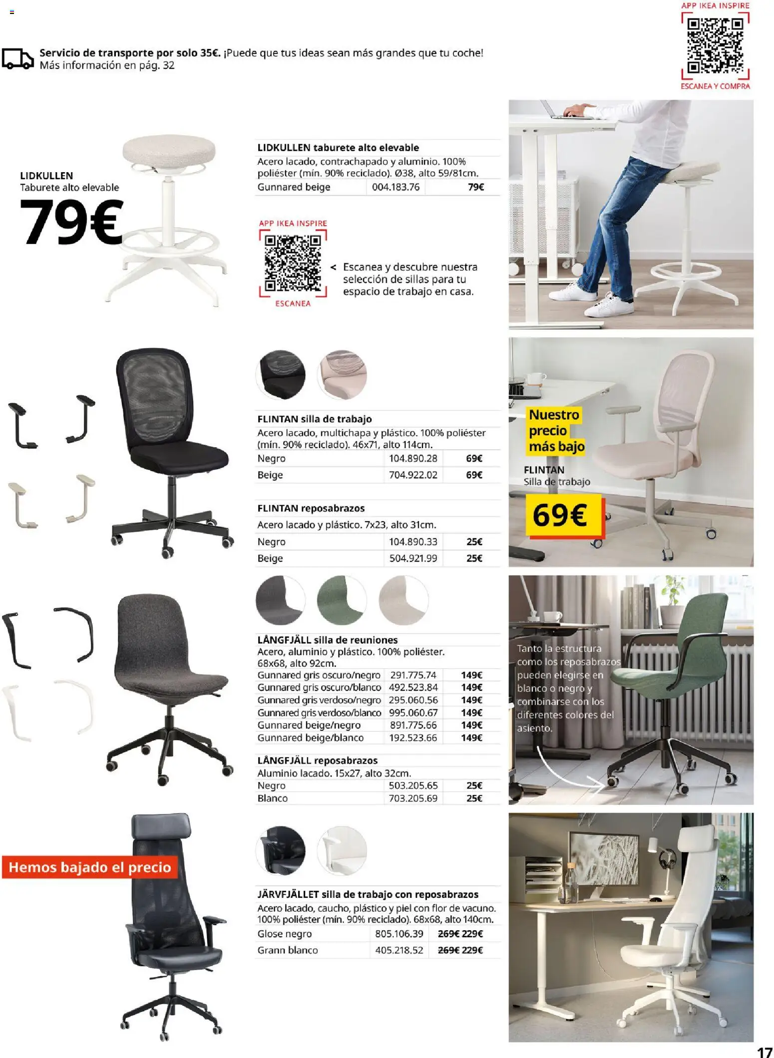 Catálogo IKEA Oficina en casa │ válido desde el 01.02.2026 | Página: 17 | Productos: Taburete, Silla