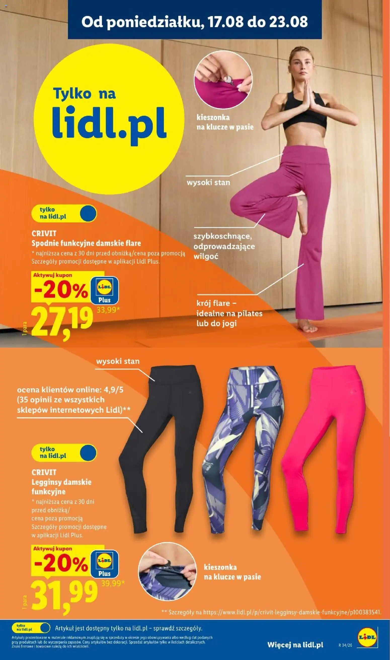 Lidl gazetka od 17.08.2026 | Strona: 21 | Produkty: Spodnie, Legginsy, Legginsy damskie