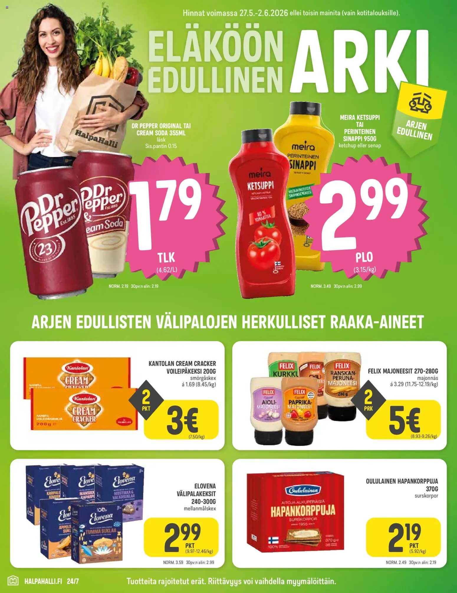 Halpa Halli tarjoukset – voimassa 27.05.2026 alkaen | Sivu: 4 | Tuotteet: Majoneesi, Sinappi, Peruna, Ketsuppi