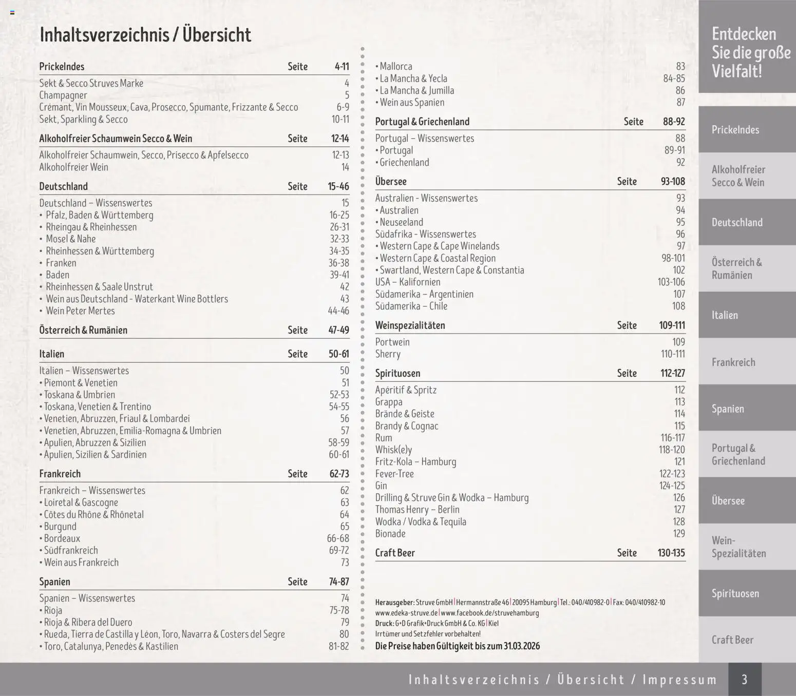 Edeka Struve Wein– und Spirituosen – gültig ab 14.11.2025 | Seite: 3 | Produkte: Sekt, Wein, Gin, Wodka