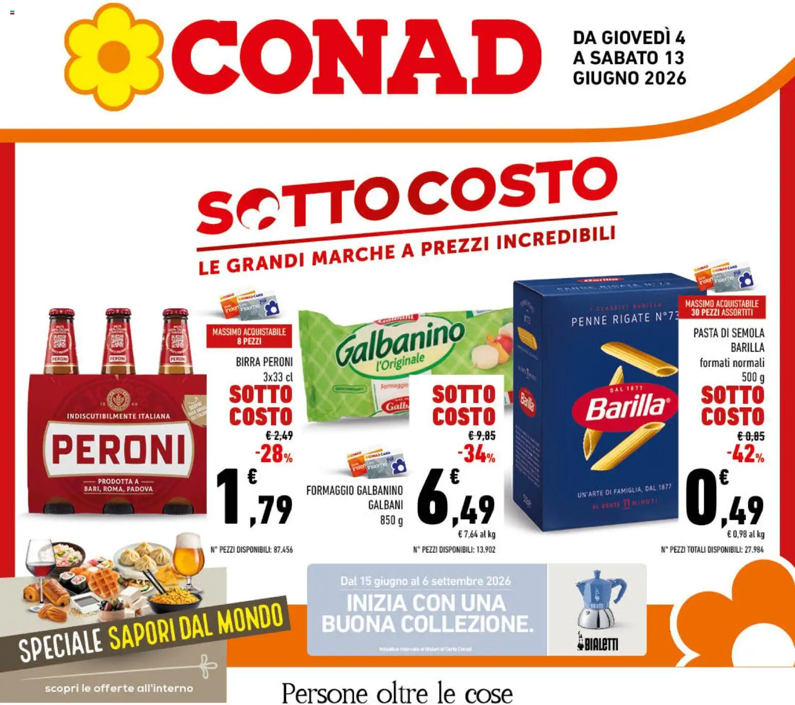 Volantino Conad del 04.06.2026 | Pagina: 1 | Prodotti: Birra, Formaggio, Pasta, Penne