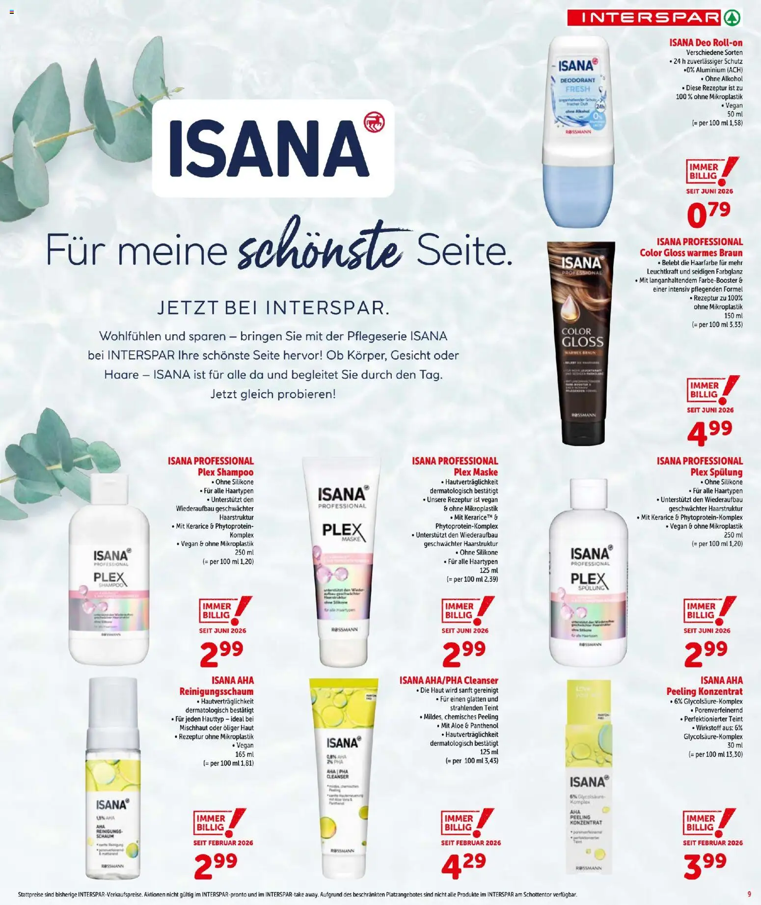 Interspar - Flugblatt gültig ab 23.07.2026 | Seite: 9 | Produkte: Shampoo, Haarfarbe, Peeling, Deodorant