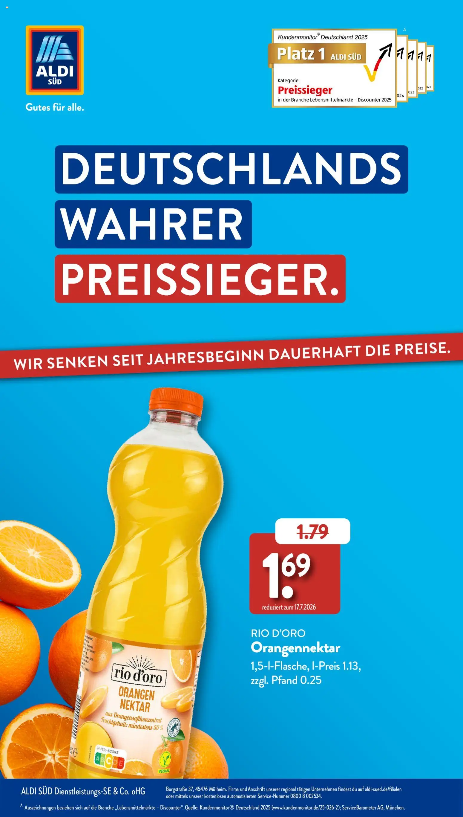 Aldi Süd Sonderprospekt – gültig ab 23.07.2026 | Seite: 1 | Produkte: Orangen