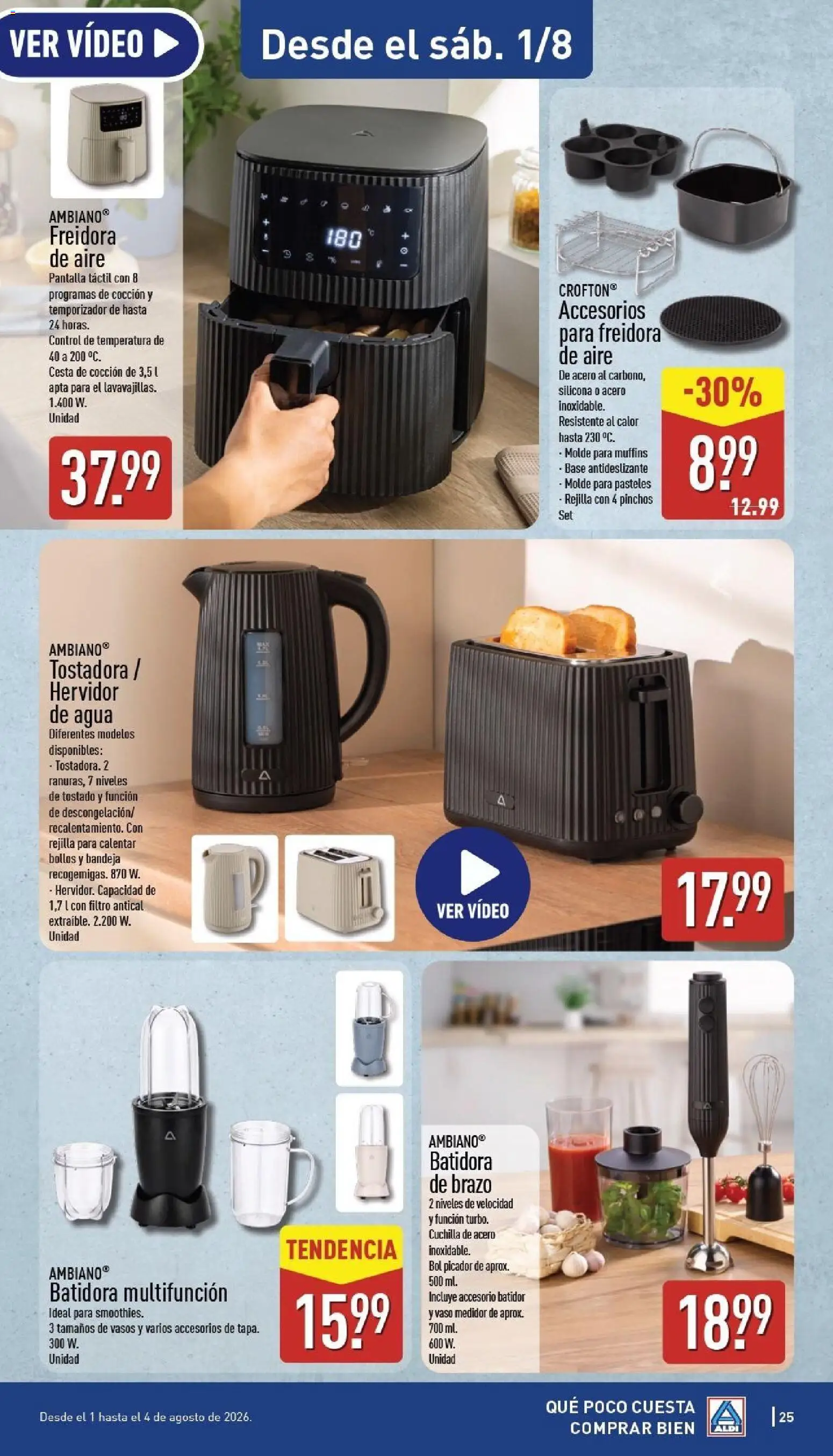 Aldi folleto Canarias │ válido desde el 27/07/2026 | Página: 25 | Productos: Tostadora, Freidora, Bandeja, Cesta