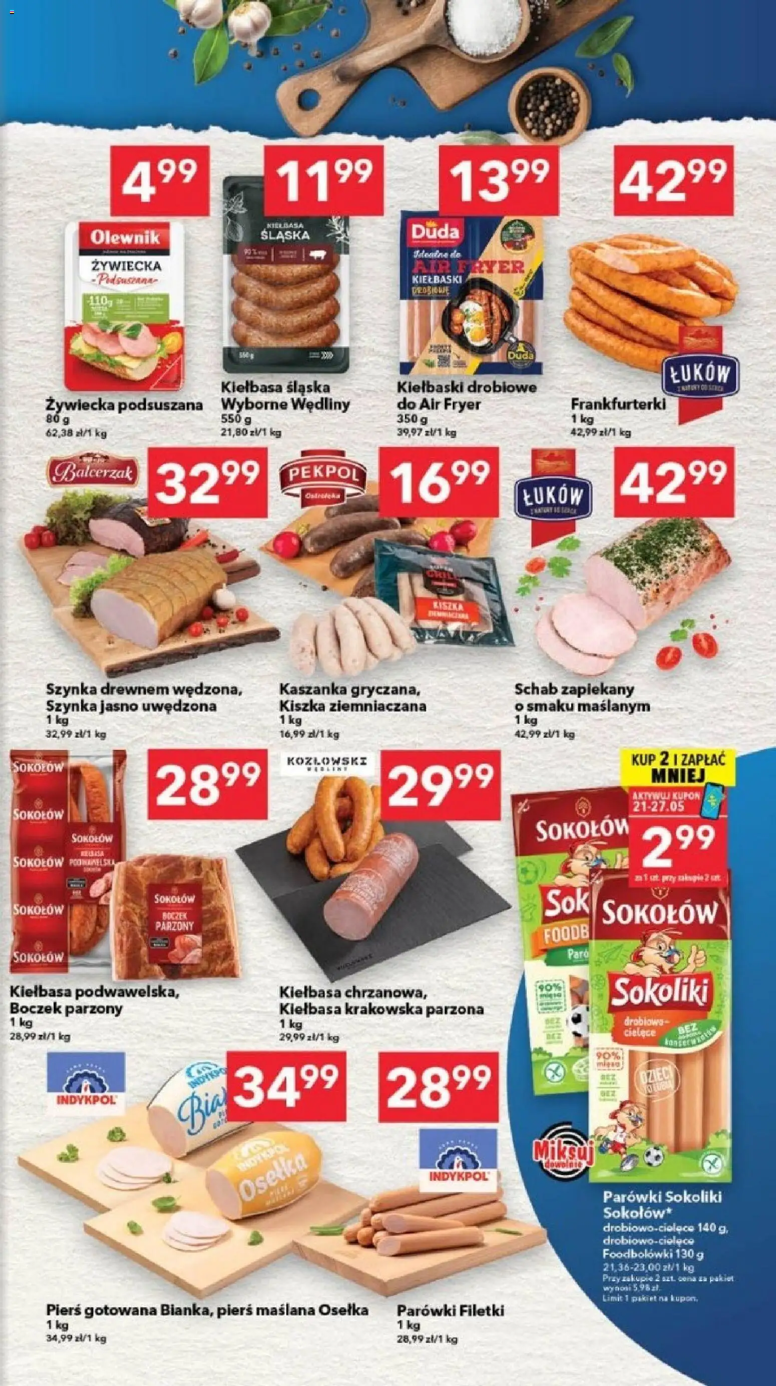 Lewiatan gazetka - Gdańsk od 21.05.2026 | Strona: 7 | Produkty: Schab, Kaszanka, Kiełbaski, Szynka