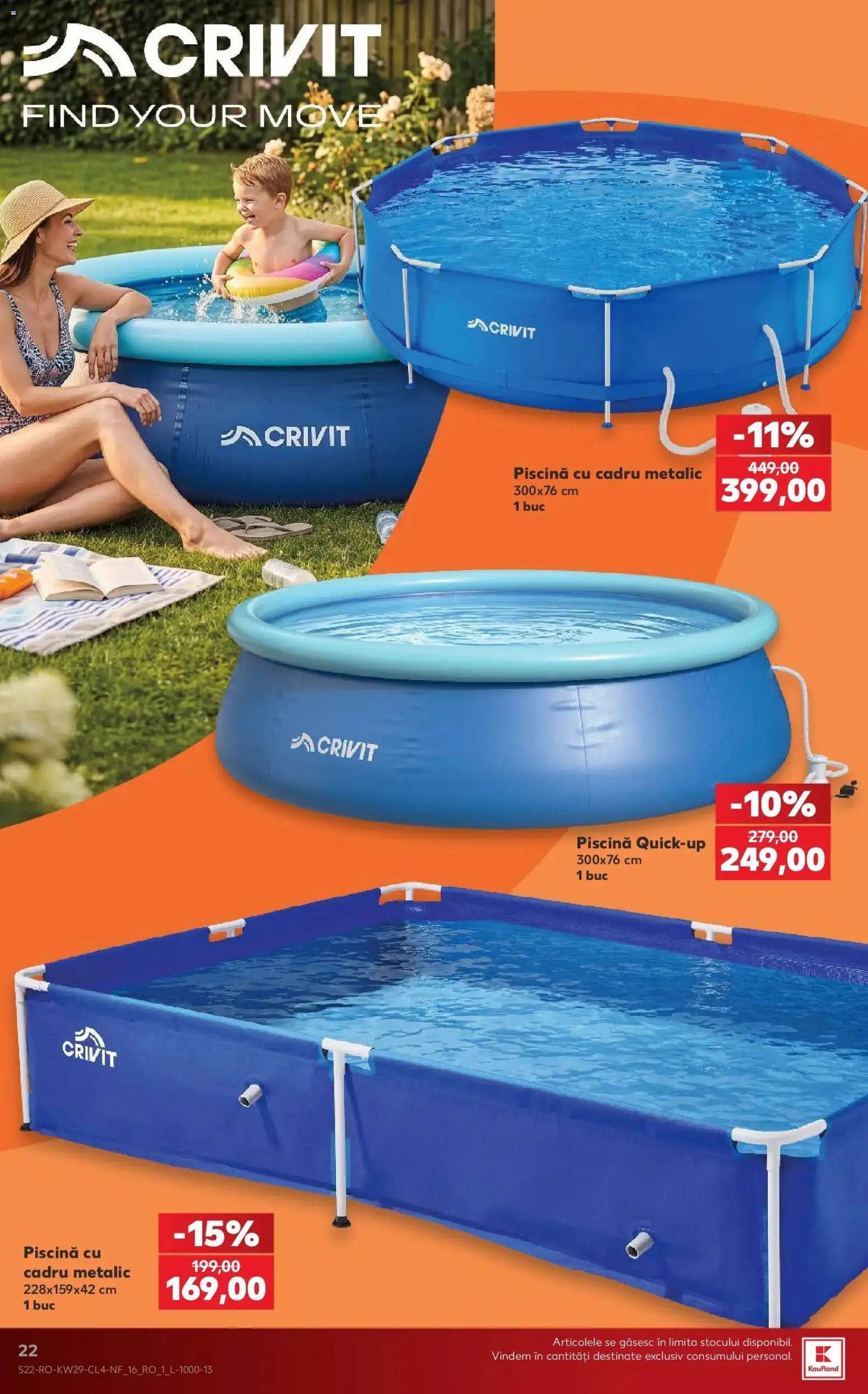 Noul catalog Kaufland – valabil de la 15.07.2026 | Pagină: 22 | Produse: Piscină