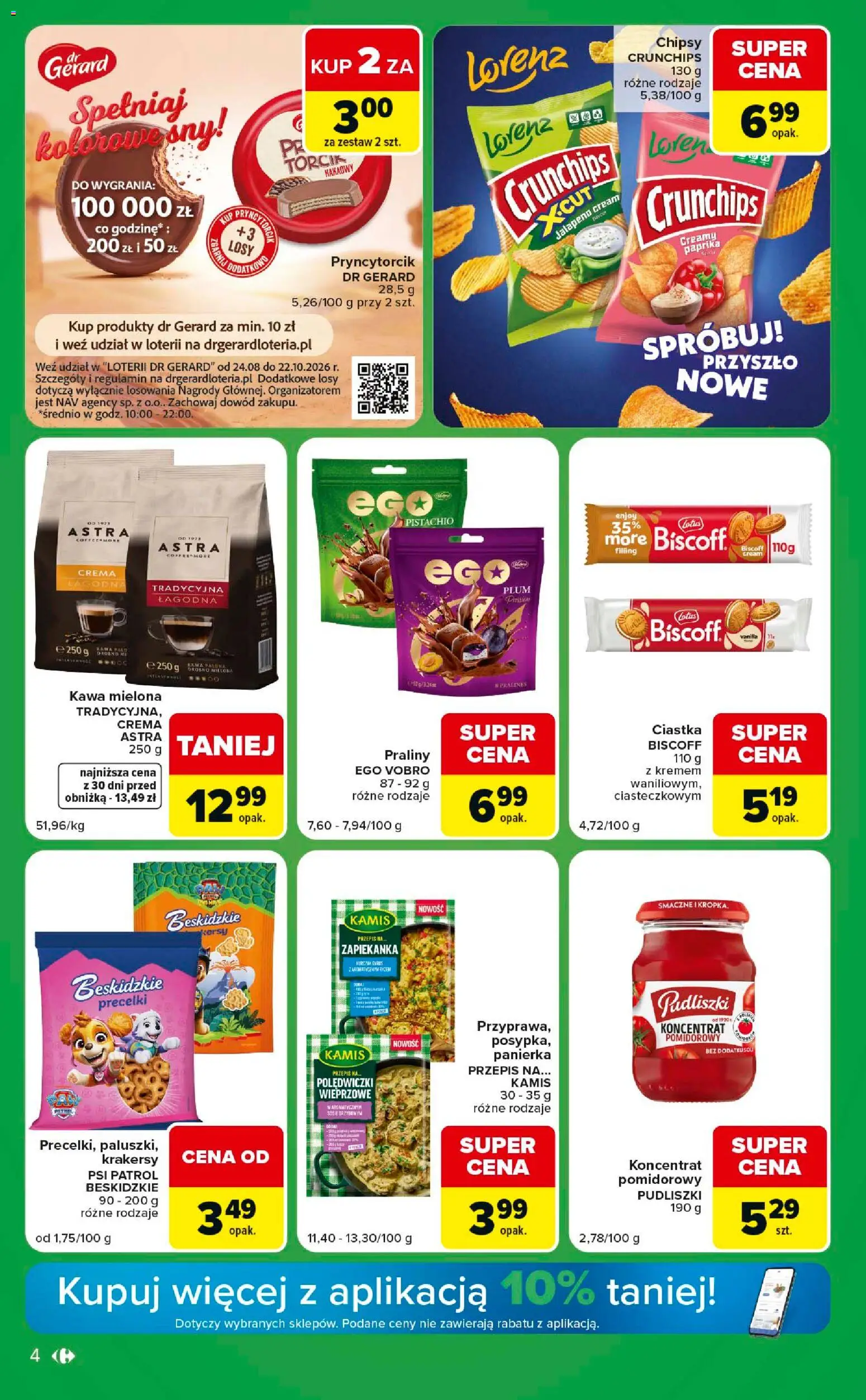 Carrefour gazetka - Express od 08.09.2026 | Strona: 4 | Produkty: Polędwiczki, Lotus, Krakersy, Kawa mielona