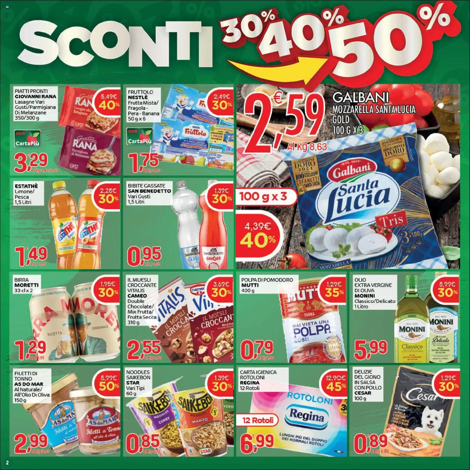 Volantino CRAI del 14.05.2026 | Pagina: 2 | Prodotti: Pera, Tonno, Melanzane, Mutti