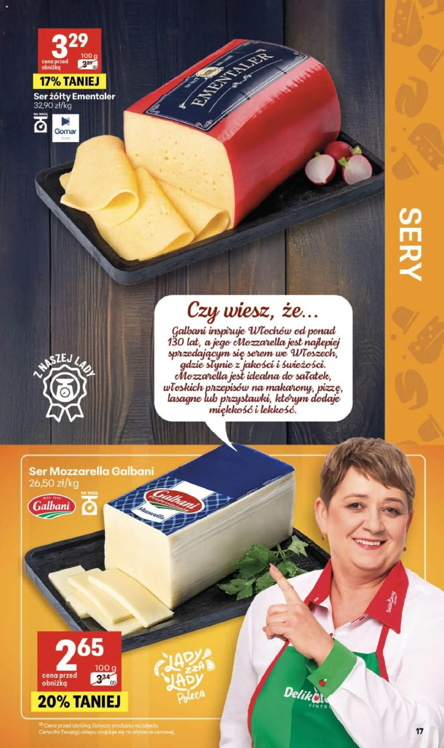 Delikatesy Centrum gazetka od 16.04.2026 | Strona: 17 | Produkty: Lasagne, Delikatesy, Sery, Mozzarella