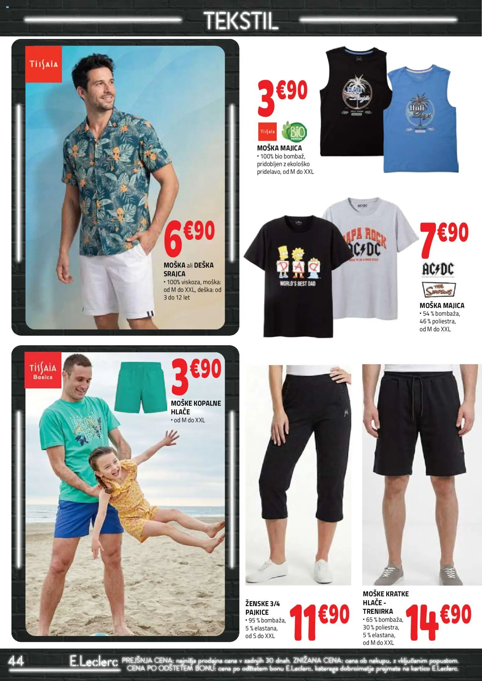 Novi E.leclerc katalog ponudbe – veljaven od 08.07.2026 | Stran: 44 | Izdelki: Srajca, Trenirka, Majica, Hlace