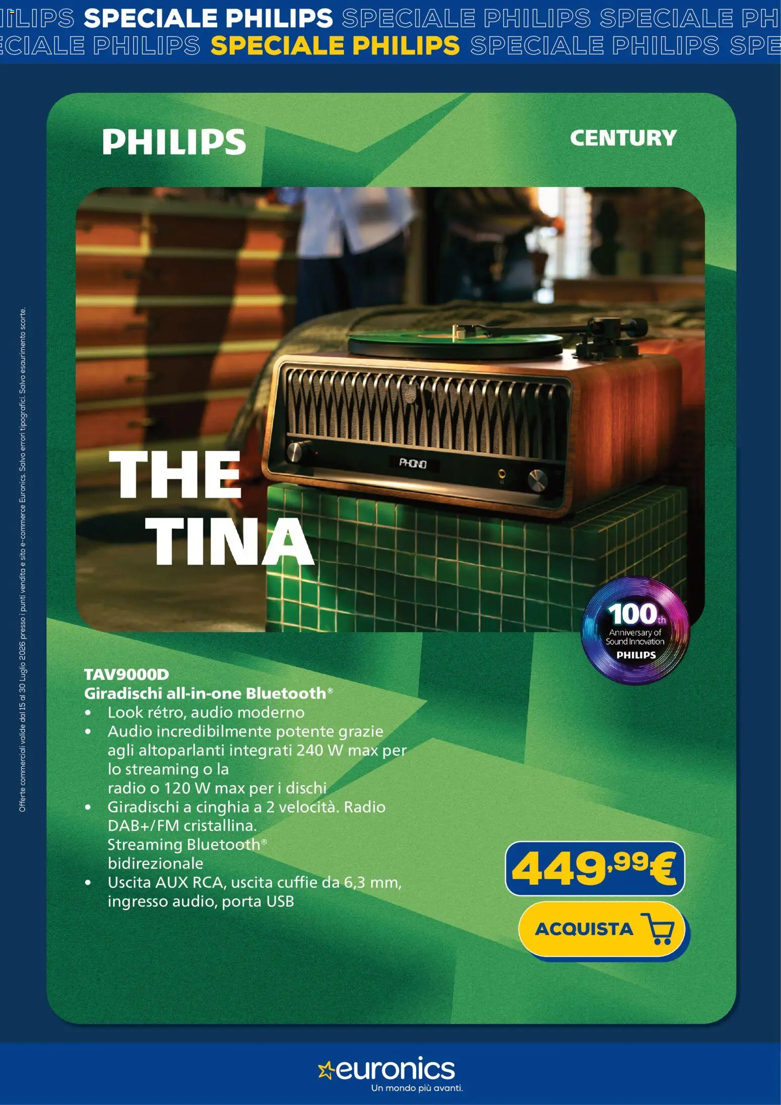 Volantino Euronics del 15/07/2026 | Pagina: 7 | Prodotti: Audio, Radio, Cuffie, USB