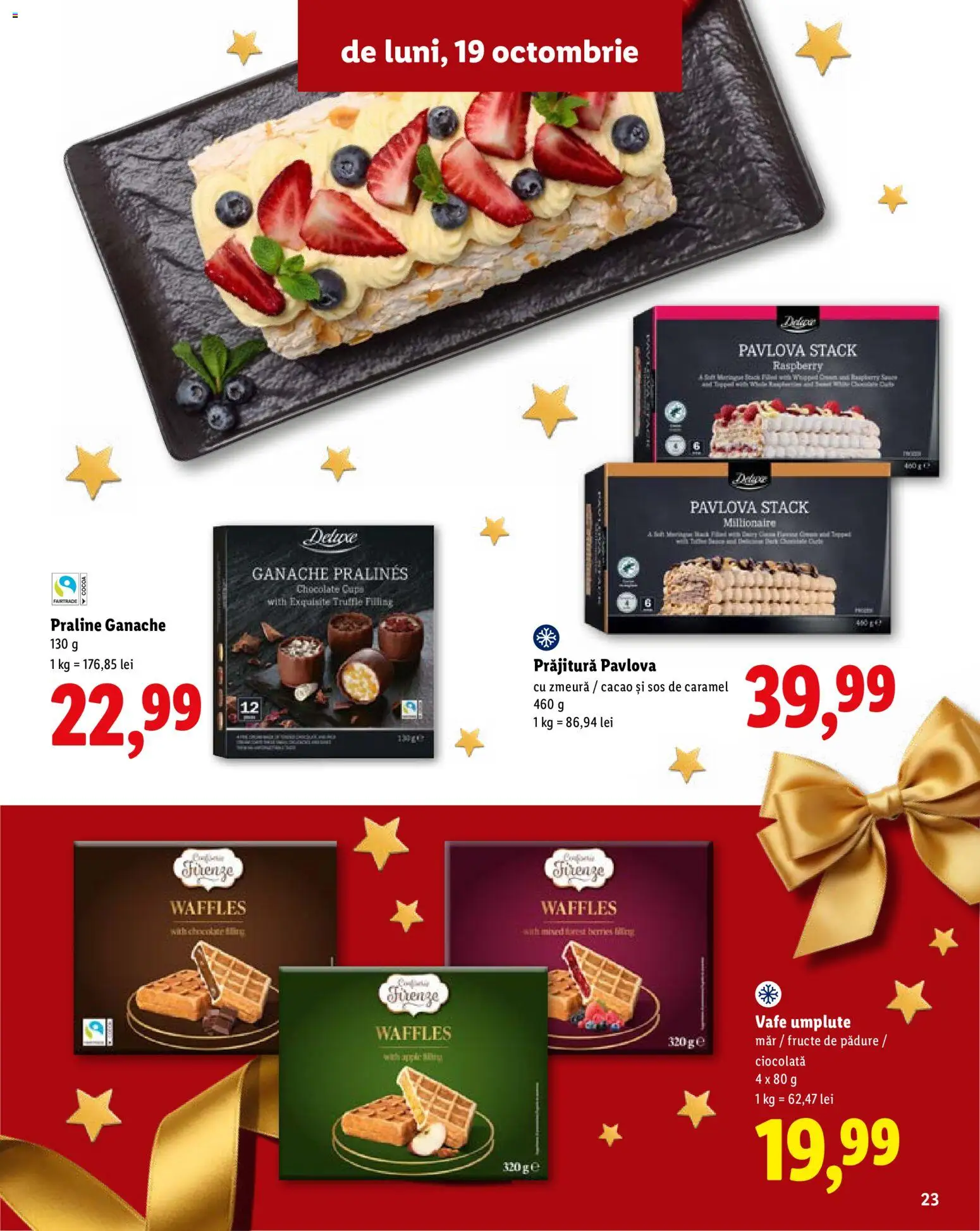 Noul catalog Lidl – valabil de la 19.10.2026 | Pagină: 23 | Produse: Vafe, Prăjitură, Cacao, Deluxe
