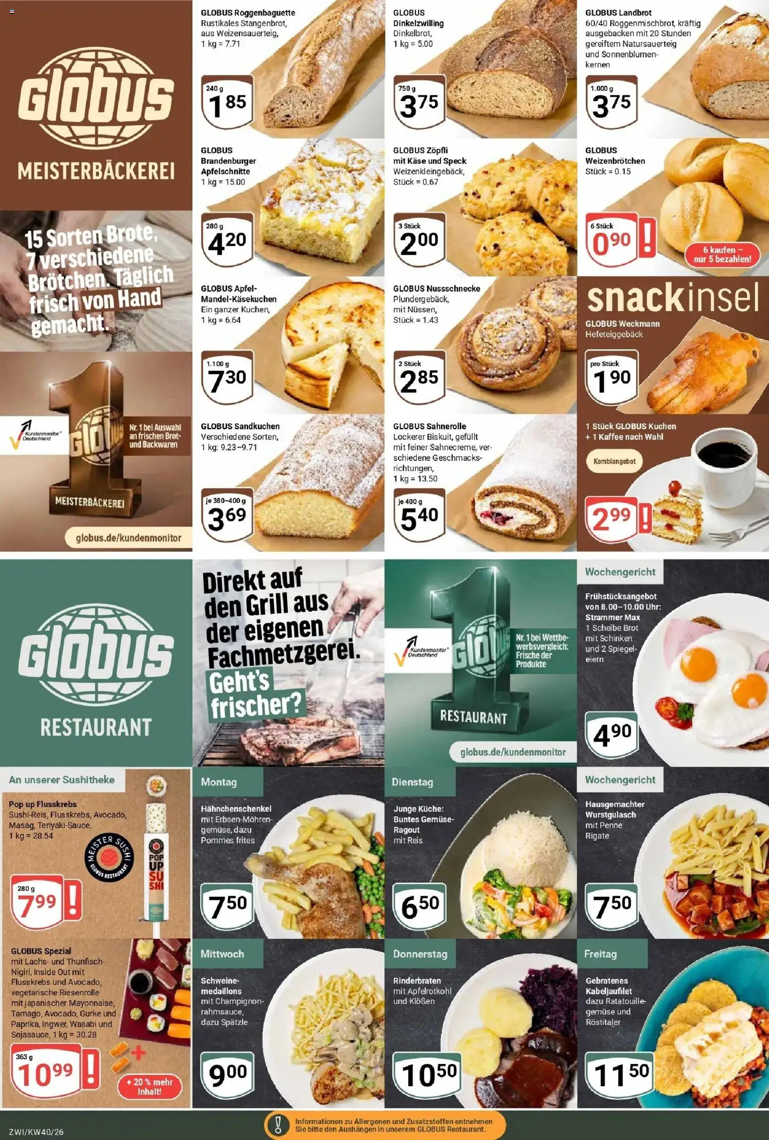 Globus Prospekt Zwickau (ab 28.09.2026) » Angebote online | Seite: 9 | Produkte: Rinderbraten, Käse, Pommes frites, Schinken