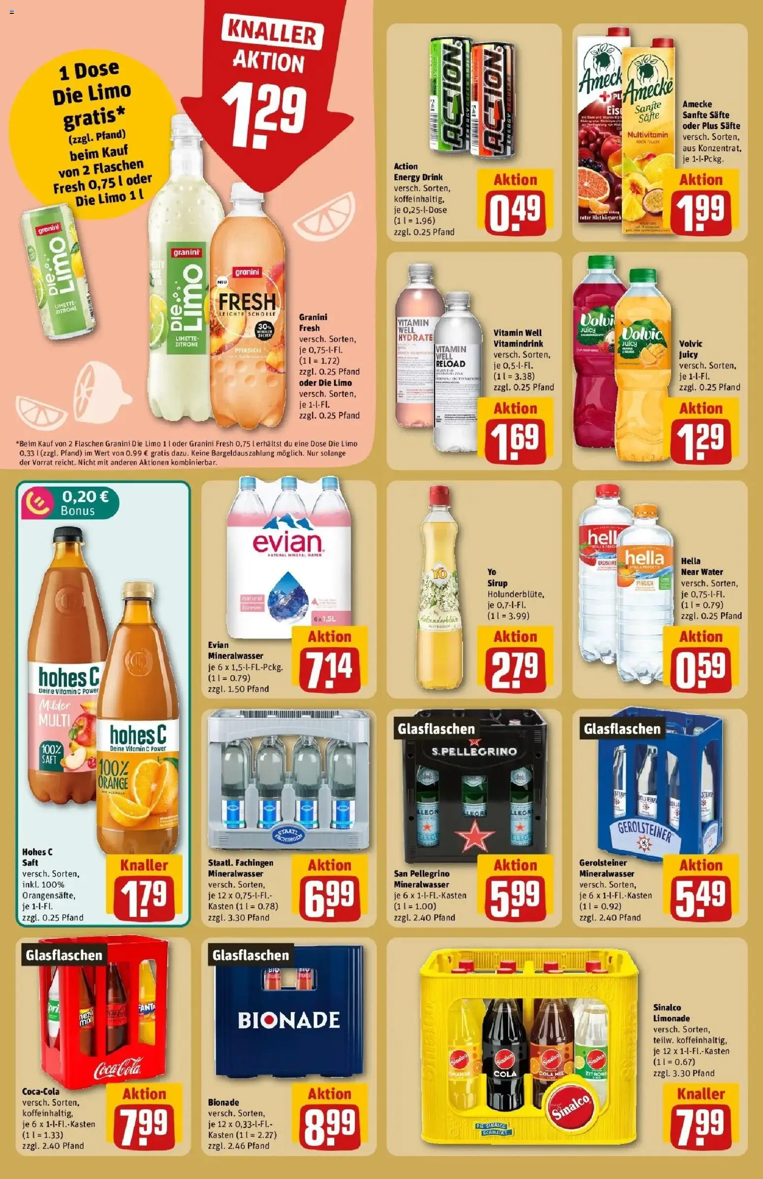 REWE Prospekt ab 21.09.2026 zum Blättern » Angebote | Seite: 22 | Produkte: Cola, Energy, Bionade, Zucker