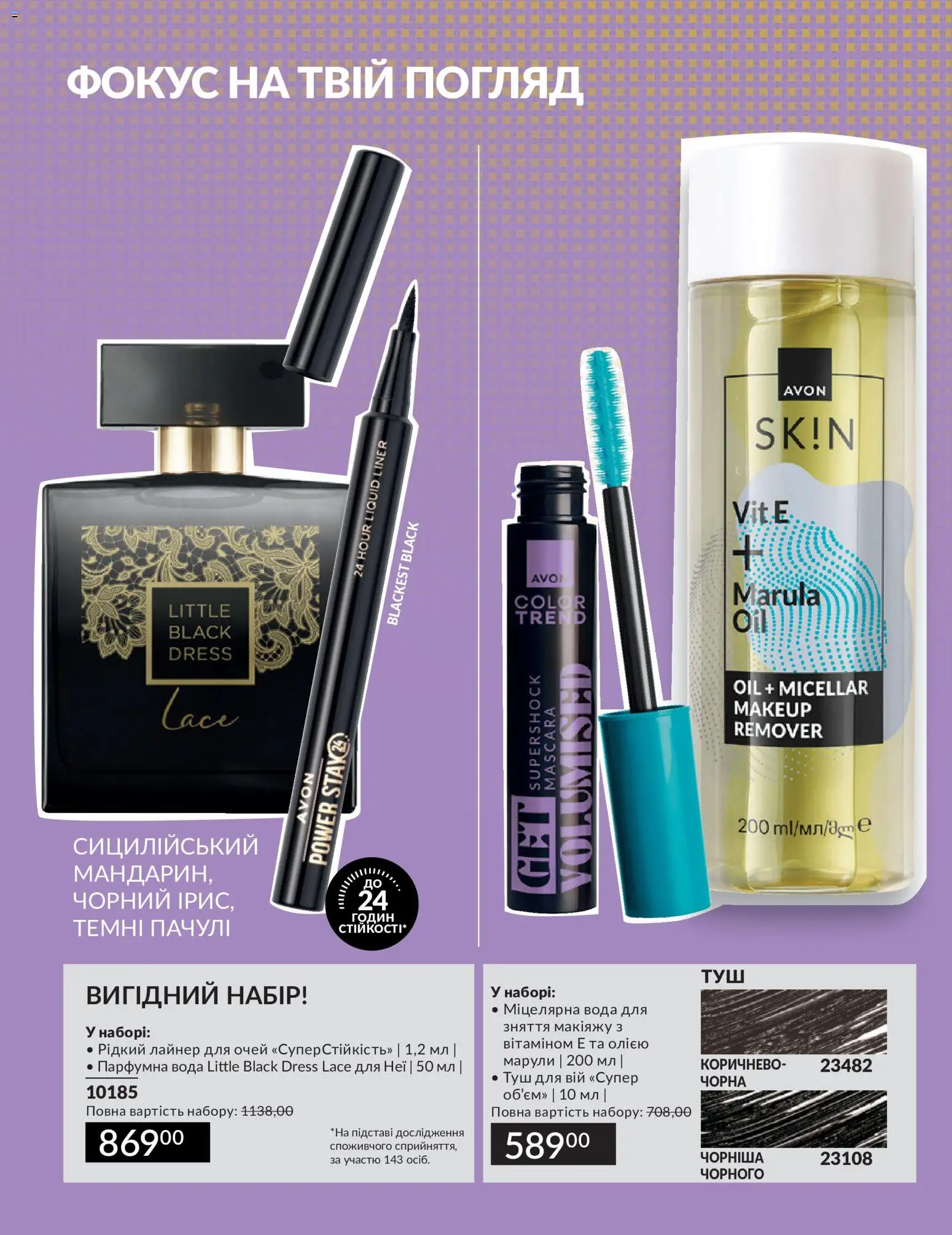 AVON Kаталог - дійснийкції з 30.06.2026 | Сторінка: 24 | Товари: Вода, Туш, Міцелярна вода