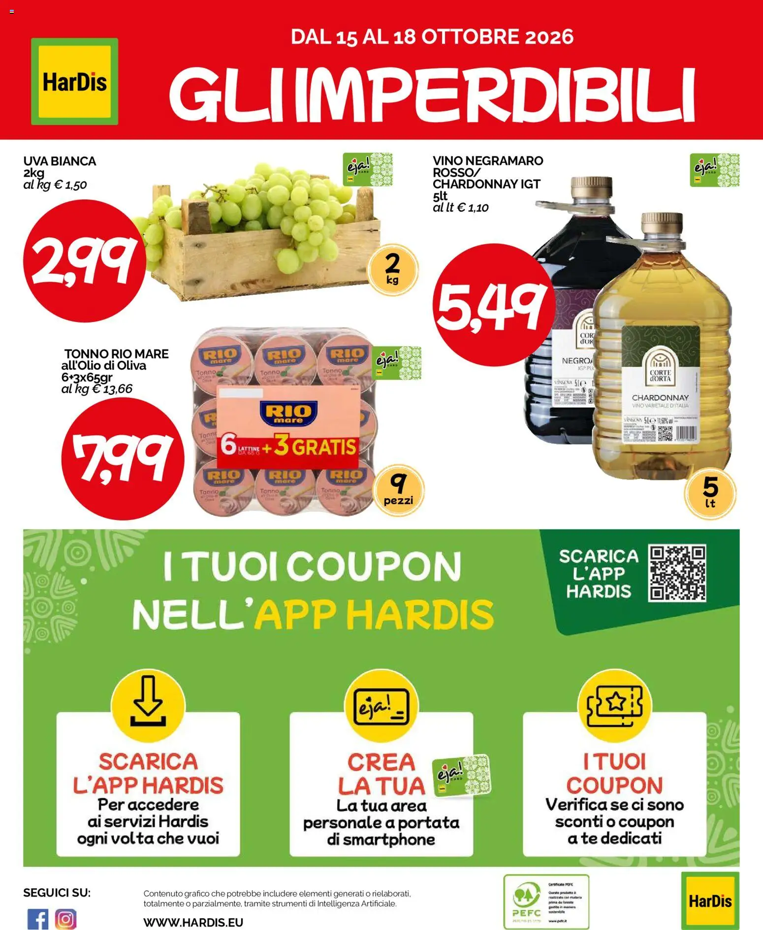 Volantino HarDis del 08/10/2026 | Pagina: 16 | Prodotti: Vino, Uva, Smartphone, Tonno