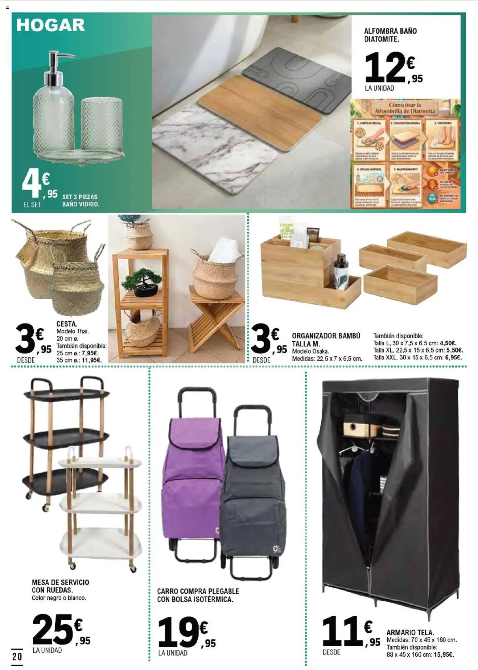 E.Leclerc folleto Salamanca │ válido desde el 05/08/2026 | Página: 20 | Productos: Alfombrilla, Organizador, Bolsa, Mesa