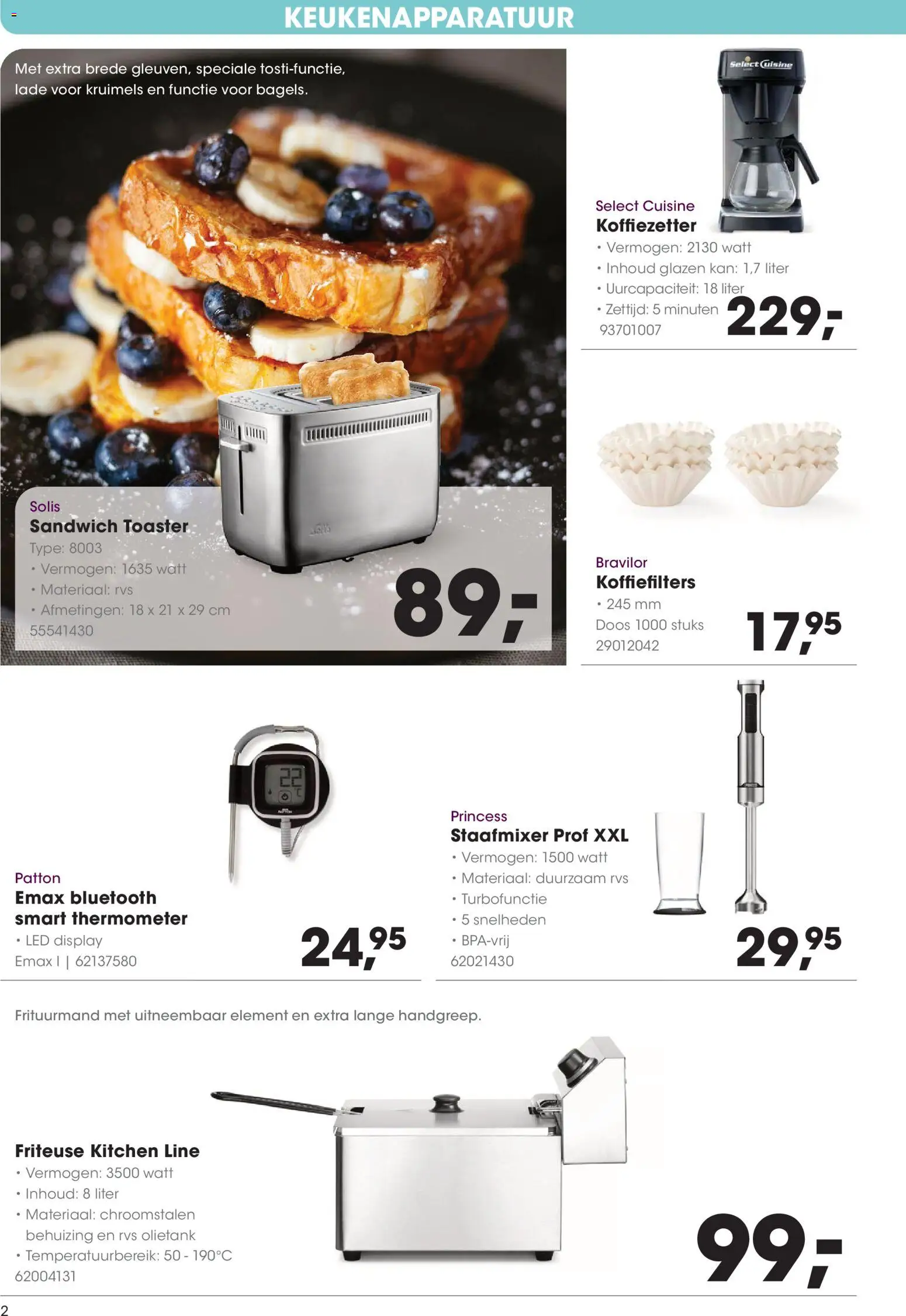 {H1} | Pagina: 2 | Producten: Sandwich, Thermometer, Toaster, Friteuse