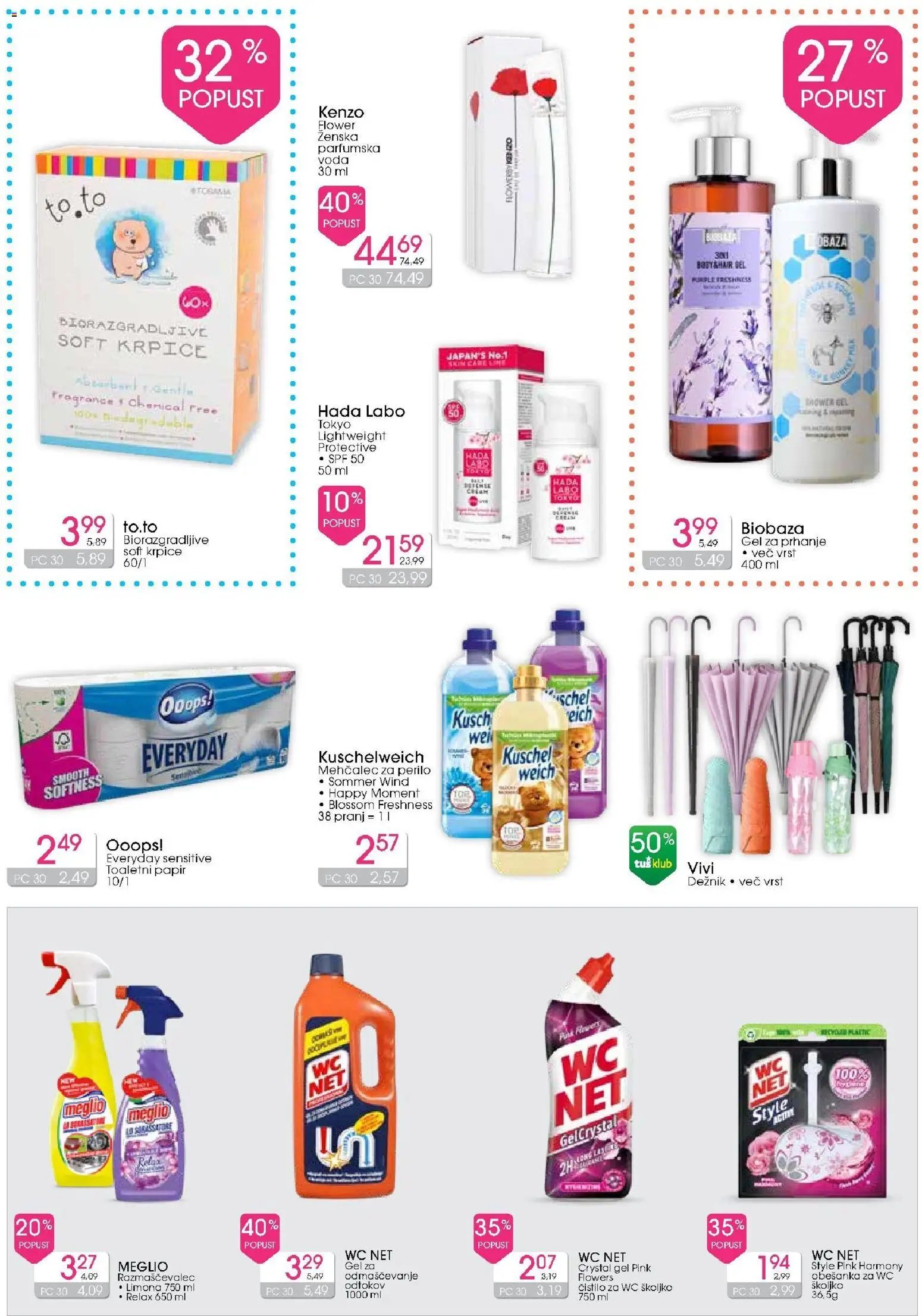 Novi Tuš drogerija katalog ponudbe – veljaven od 31.08.2026 | Stran: 3 | Izdelki: Gel za prhanje, Mehčalec, Voda, Limona