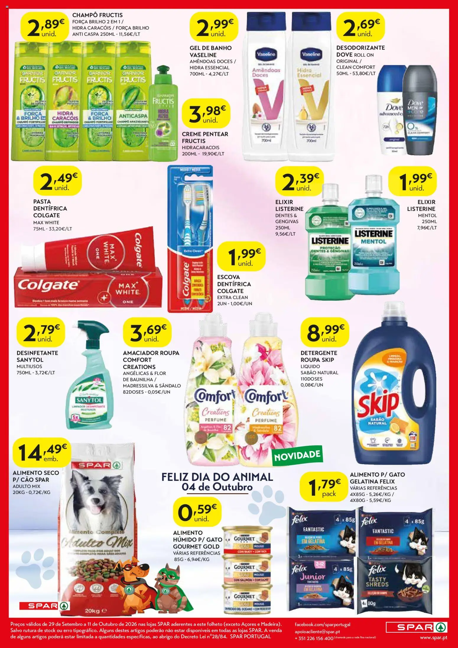 Spar folheto │ válido de 29/09/2026 | Página: 8 | Produtos: Listerine, Gelatina, Gel de banho, Doces