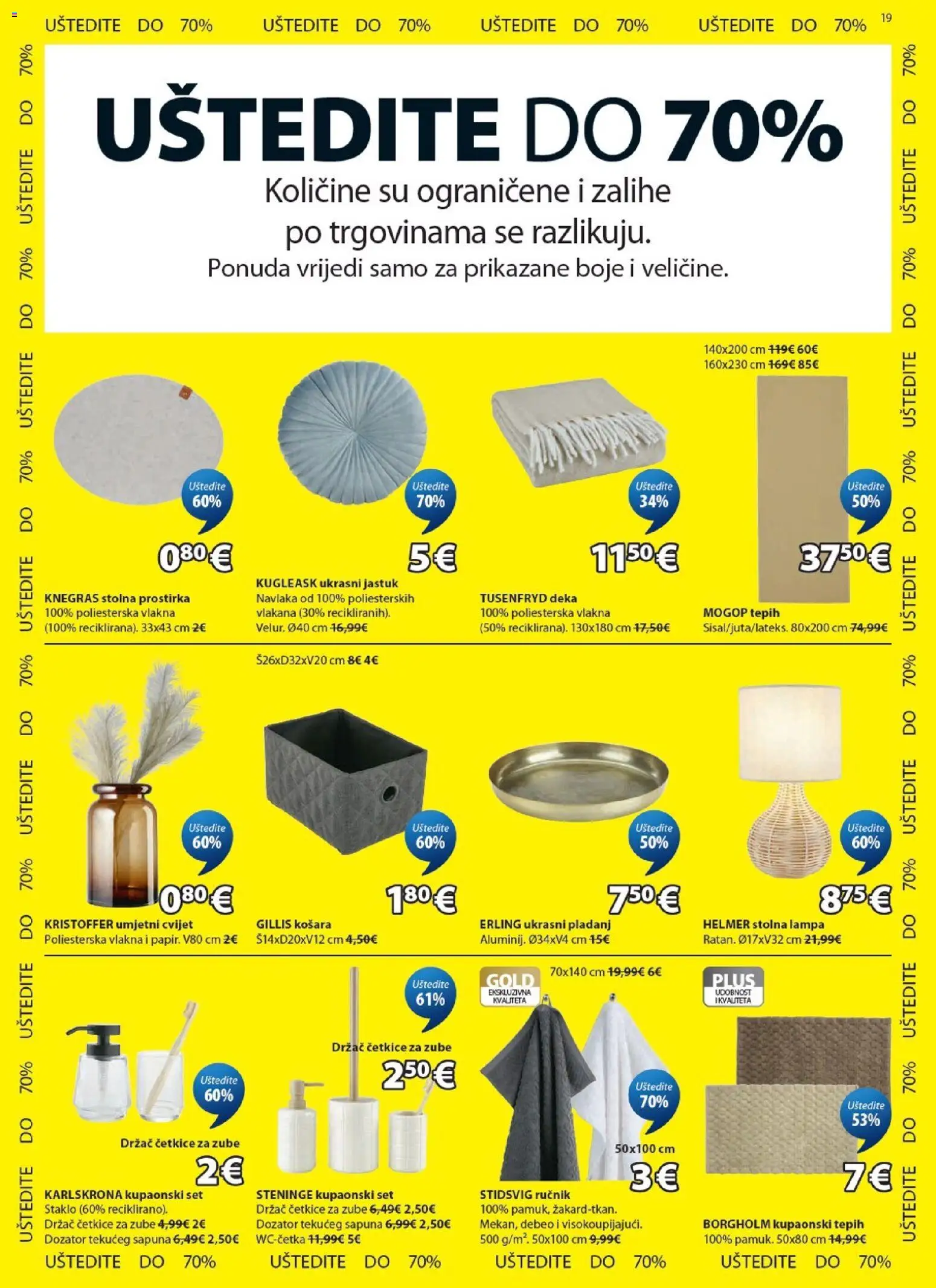 JYSK katalog | vrijedi od 03.06.2026 | Stranica: 19 | Proizvodi: Košara, Tepih, Stolna prostirka, Deka