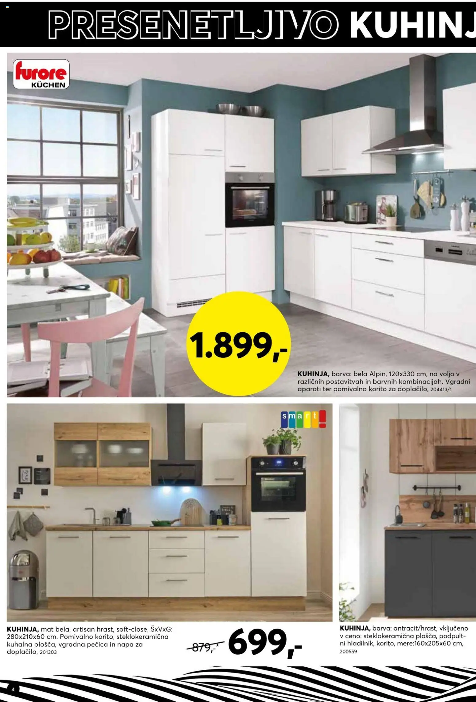 Novi Dipo katalog ponudbe – veljaven od 23.09.2026 | Stran: 4 | Izdelki: Pecica, Pomivalno korito, Vgradna pečica, Barva