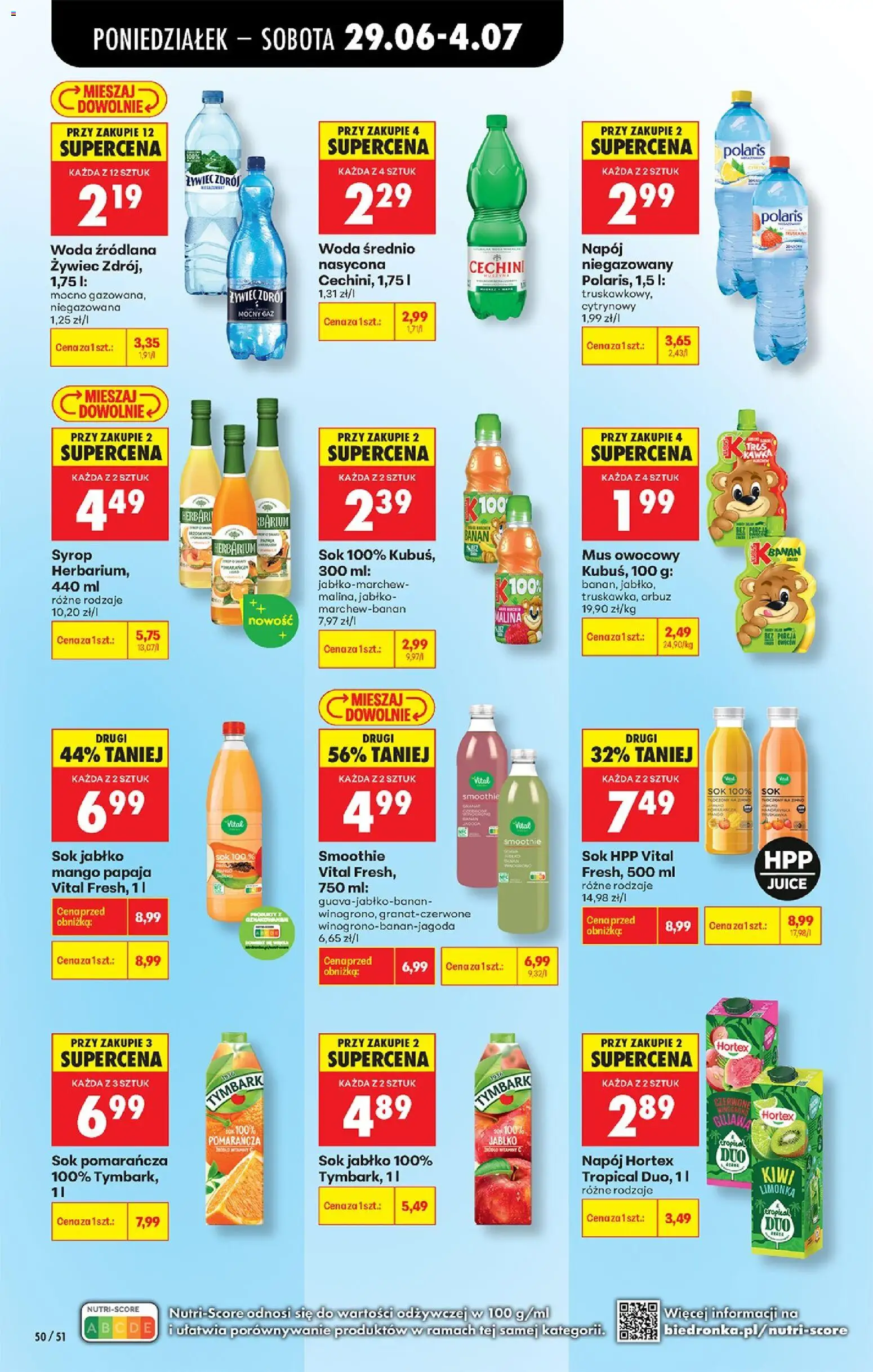 Biedronka gazetka od poniedziałku od 29.06.2026 | Strona: 64 | Produkty: Arbuz, Malina, Smoothie, Banan