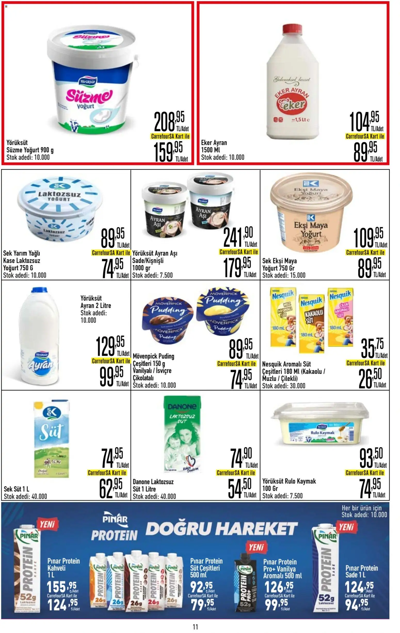 CarrefourSA Katalog - 06 Ağustos 2026 tarihinden itibaren geçerlidir | Sayfa: 11 | Ürünler: Kaşe, Süt, Yoğurt, Şeker