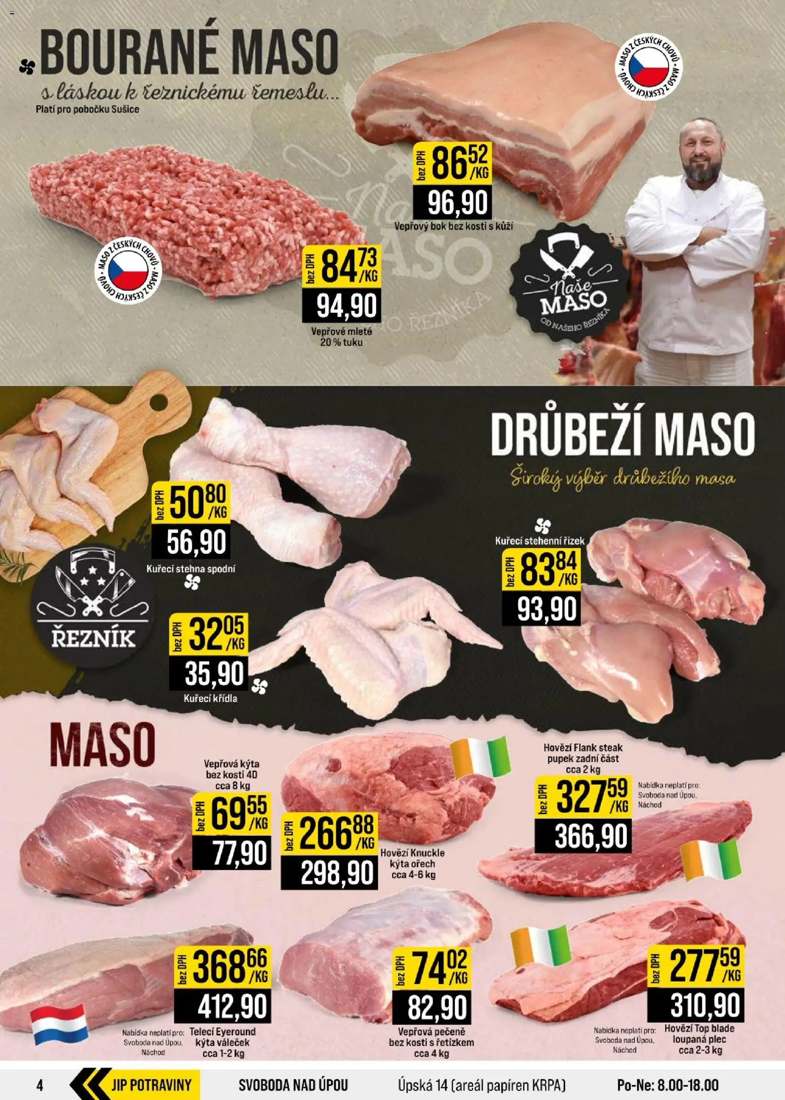 Jip leták - Cash & Carry od 14.10.2026 | Strana: 4 | Produkty: Flank steak, Bok bez kosti, Kuřecí Křídla, Kýta