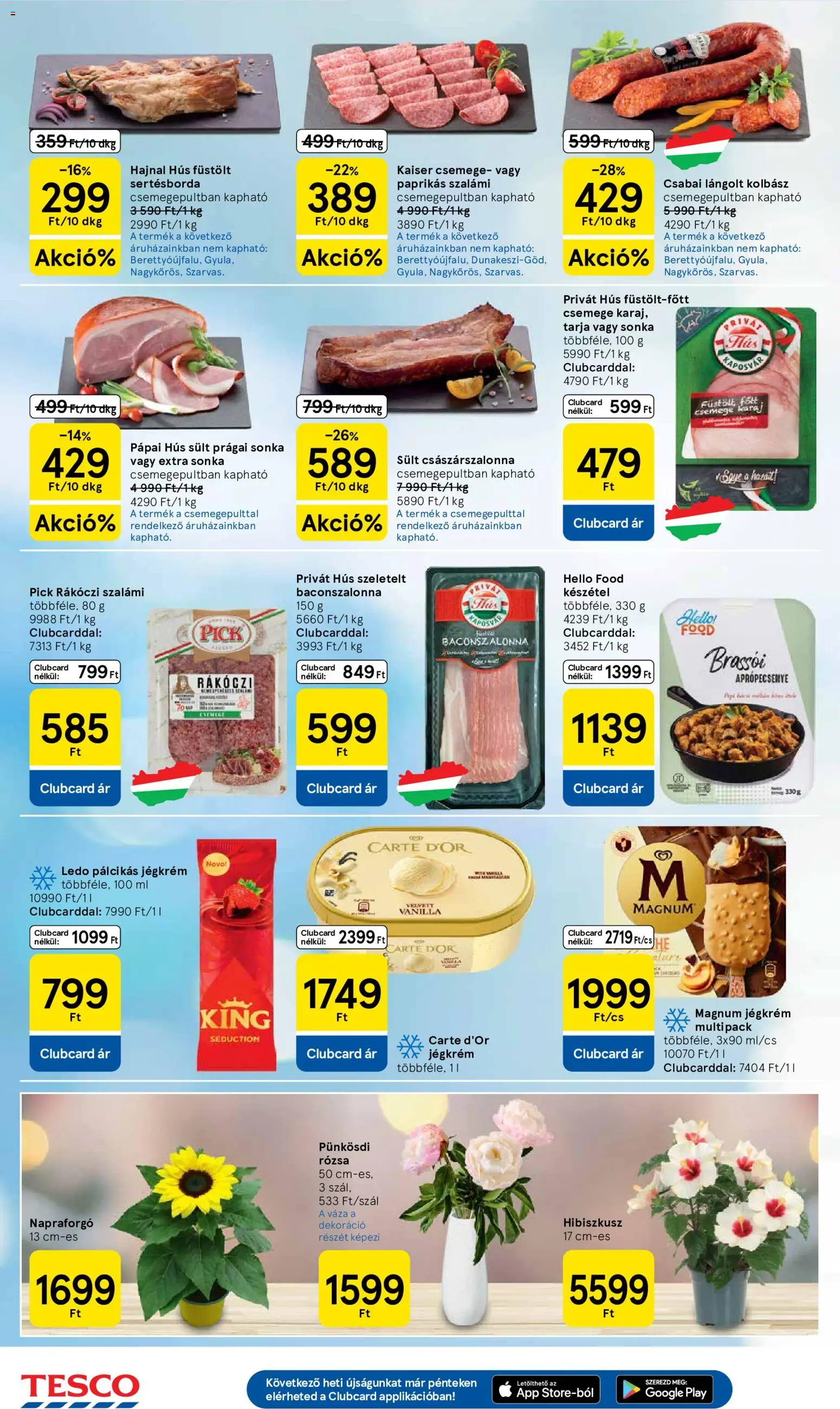 Tesco akciós ujság - amely érvényes a következő dátumtól: 21.05.2026 | Oldal: 4 | Termékek: Kolbász, Hús, Pick, Szalámi