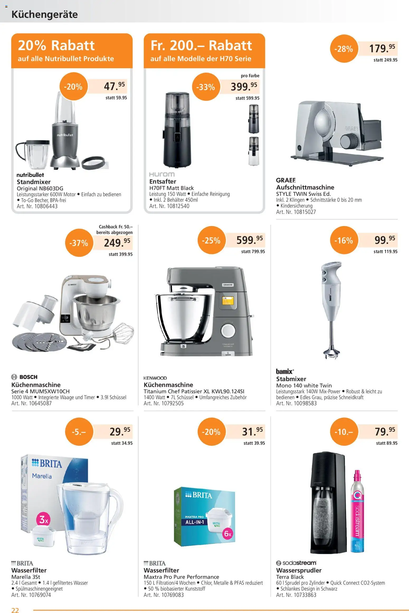 Fust aktionen – gültig ab 01.05.2026 | Seite: 22 | Produkte: Entsafter, Wasser, Stabmixer, Bosch