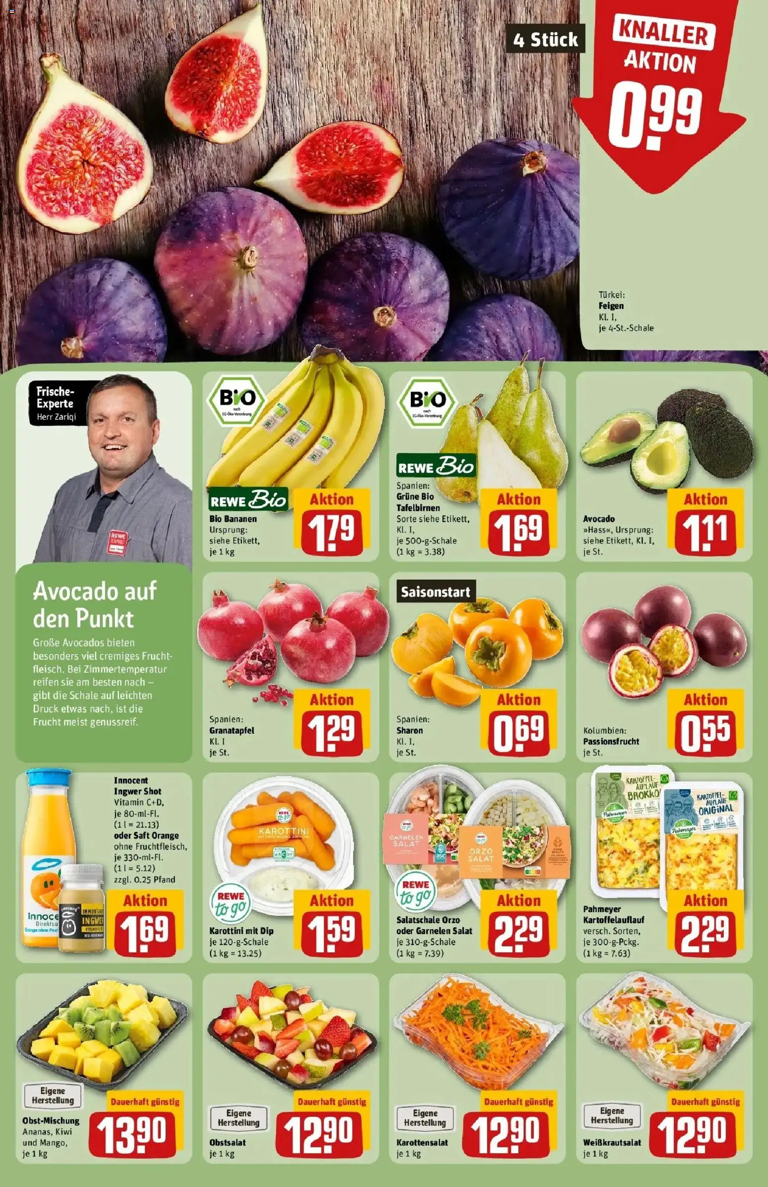 REWE Prospekt ab 28.09.2026 zum Blättern » Angebote | Seite: 12 | Produkte: Bananen, Garnelen, Avocado, Salat