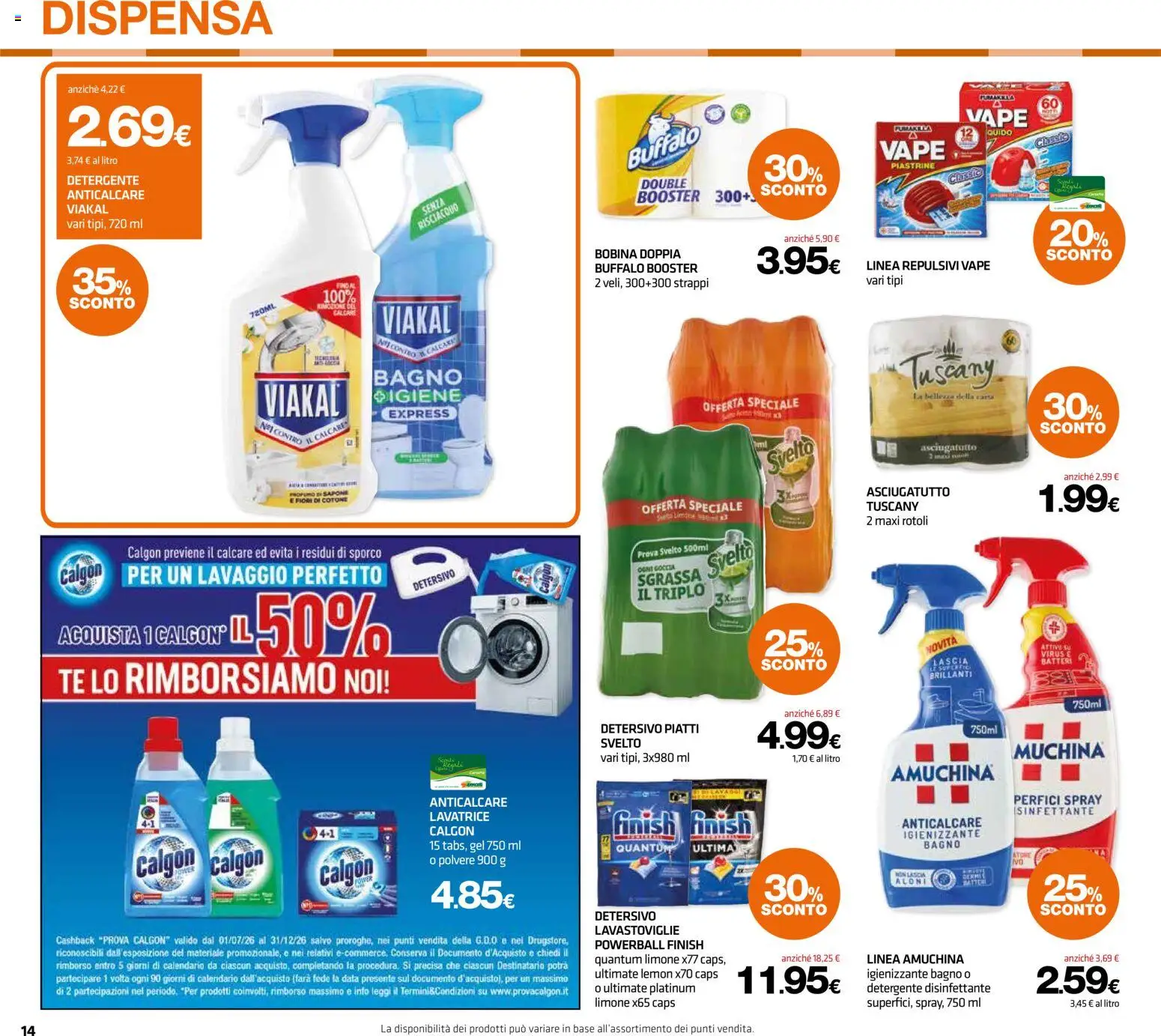 Volantino Superconti del 02/07/2026 | Pagina: 14 | Prodotti: Anticalcare, Limone, Lavastoviglie, Data