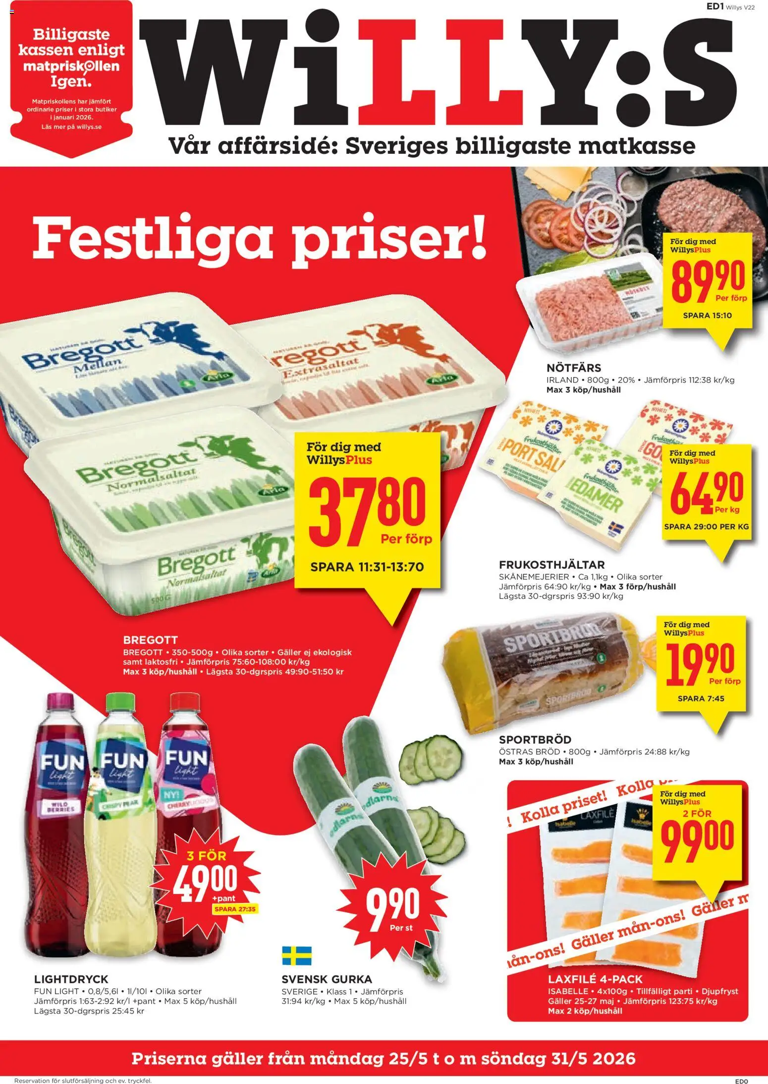 Willys reklamblad aktuell från 25.05.2026 | Sida: 1