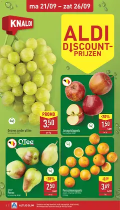 Druiven zonder pitten, los, oorsprong: Italië - Voorbeeld van een folder van Aldi, geldig van 21/09/2026 | Pagina: 2 | Producten: Pitten, Peren, Druiven