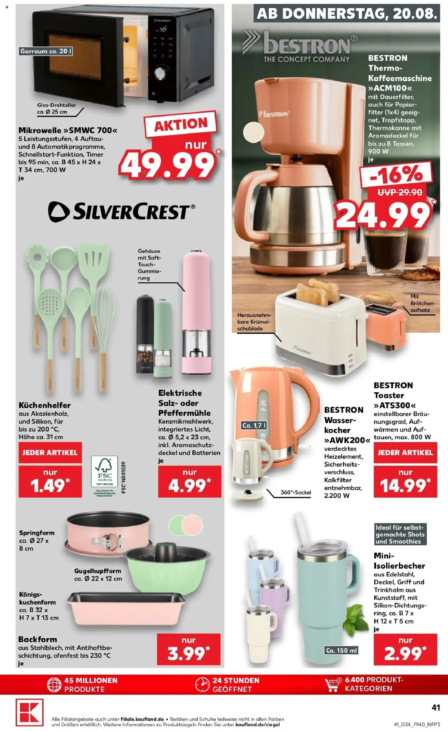 Prospekt Kaufland ab 17.08.2026 » Angebote Online zum Blättern | Seite: 52 | Produkte: Mikrowelle, Kocher, Batterien, Wasser