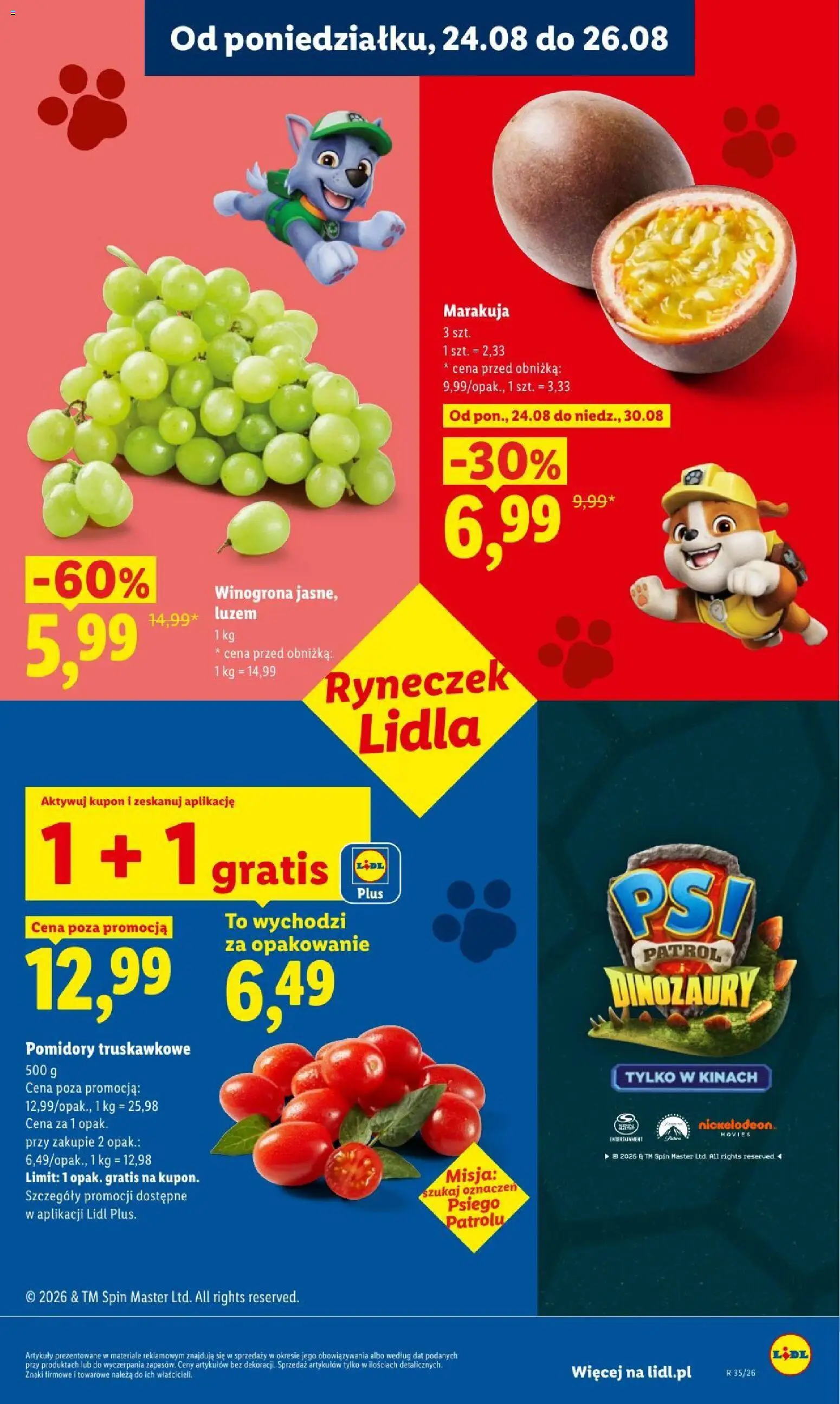 Lidl gazetka od 24.08.2026 | Strona: 41 | Produkty: Winogrona, Marakuja, Pomidory