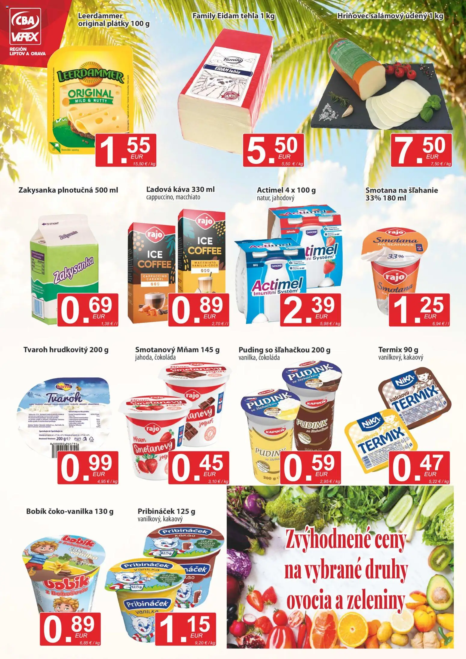 Nové CBA Verex akcie – leták je platný od 16.07.2026 | Strana: 6 | Produkty: Jogurt, Eidam, Puding, Kakao