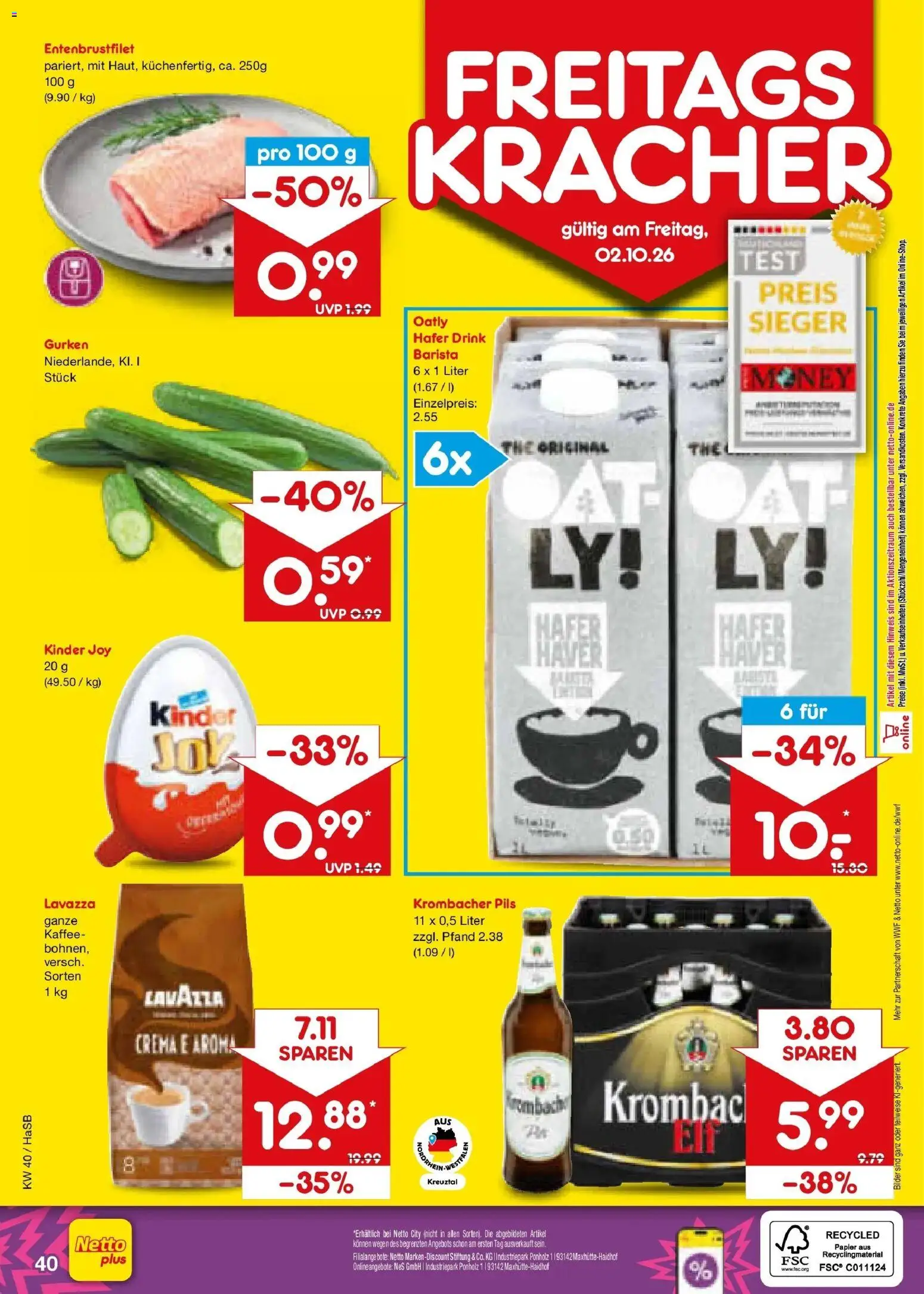 Netto Marken-Discount Prospekt Unna – gültig ab 28.09.2026 | Seite: 62 | Produkte: Lavazza, Pils, Kinder joy, Krombacher