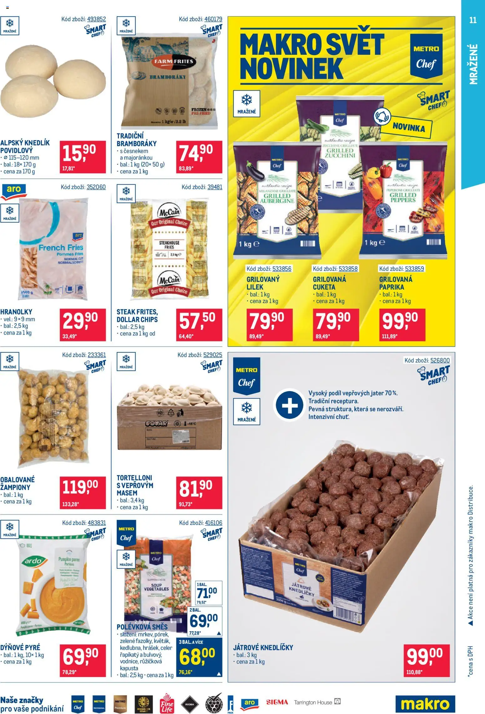 Makro leták - Gastronomie od 07.10.2026 | Strana: 11 | Produkty: Knedlík, Žampiony, Hranolky, Játrové knedlíčky
