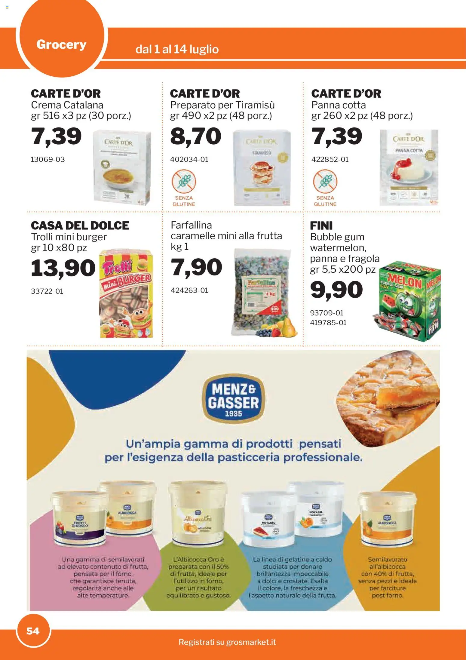 Volantino Sogegross del 01/07/2026 | Pagina: 54 | Prodotti: Crema, Caramelle, Panna, Frutta