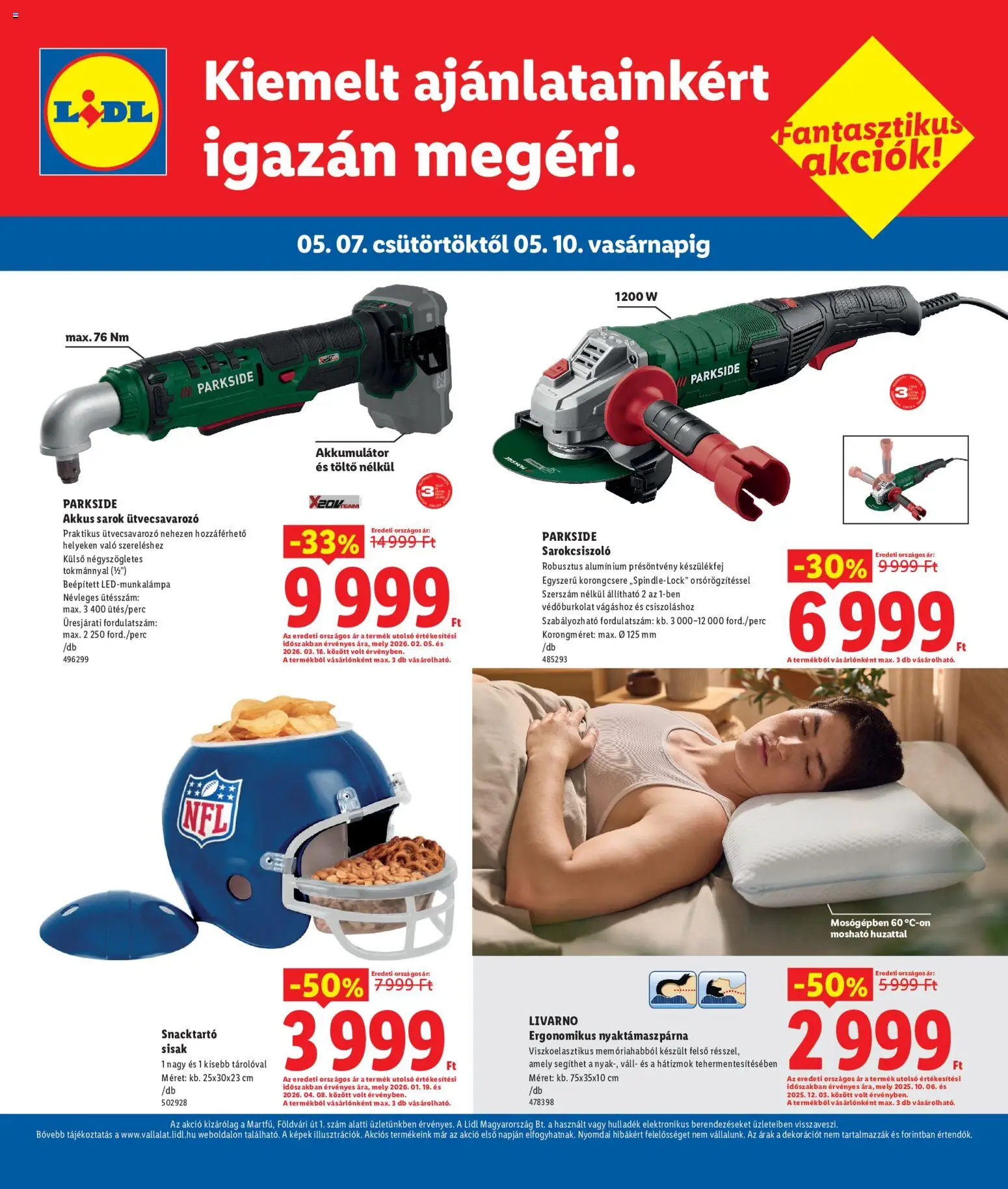 Lidl akciós ujság - amely érvényes a következő dátumtól: 07.05.2026 | Oldal: 4 | Termékek: Parkside, Sarokcsiszoló, Akkumulátor, Töltő