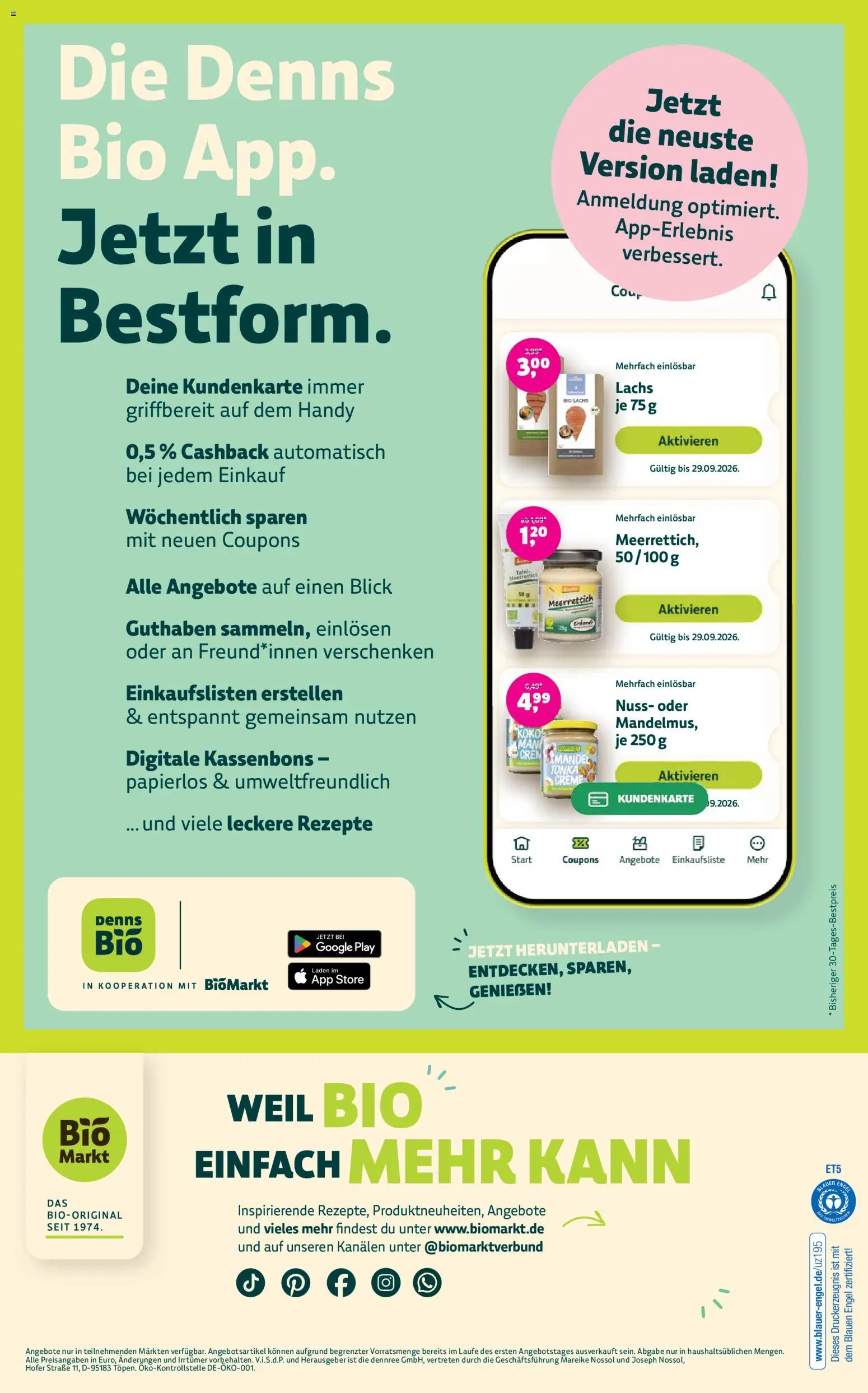 BioMarkt Prospekt – gültig ab 23.09.2026 | Seite: 14 | Produkte: Creme, Lachs