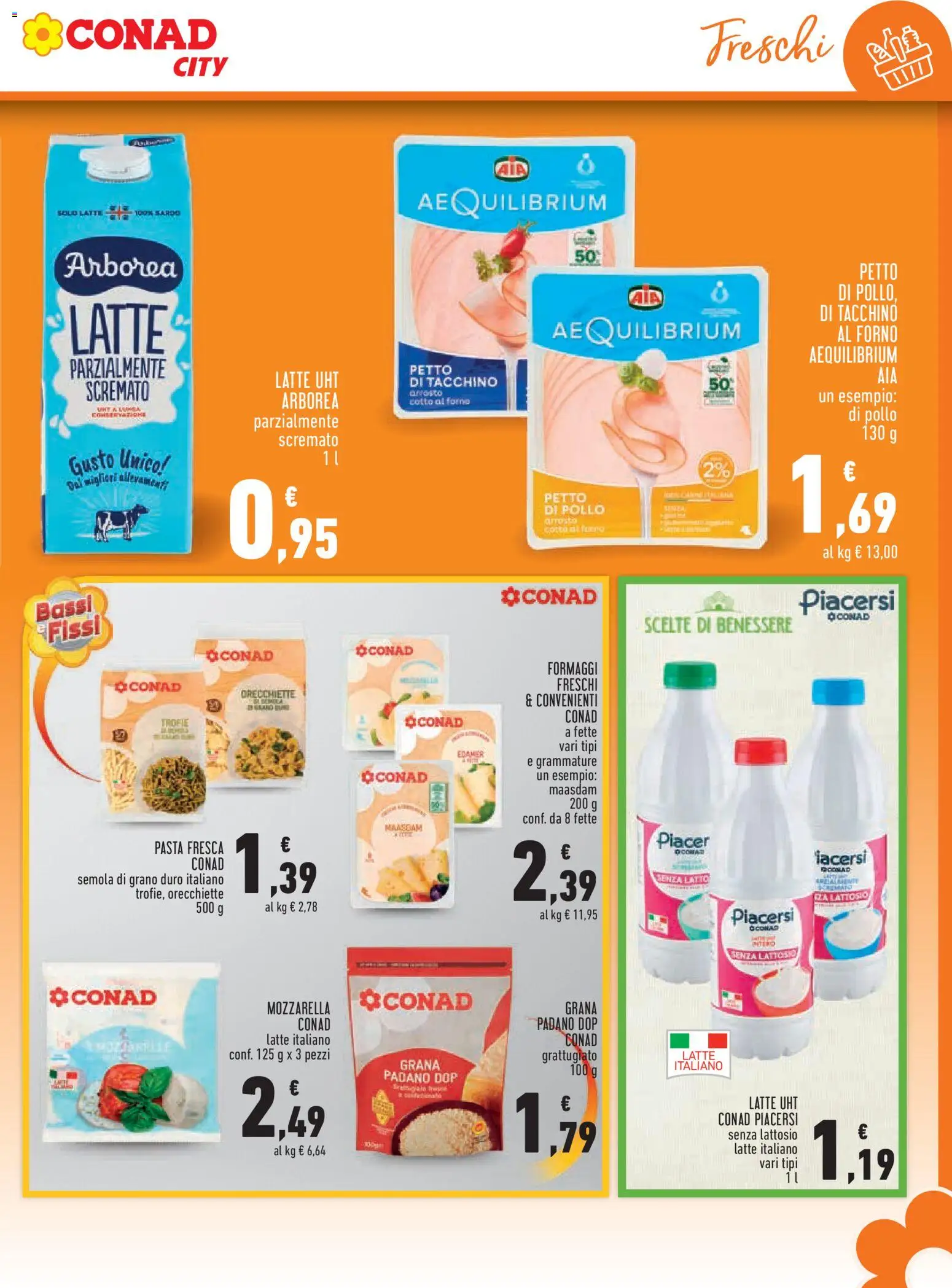 Volantino Conad del 24/09/2026 | Pagina: 7 | Prodotti: Pollo, Grana Padano, Orecchiette, Senza lattosio