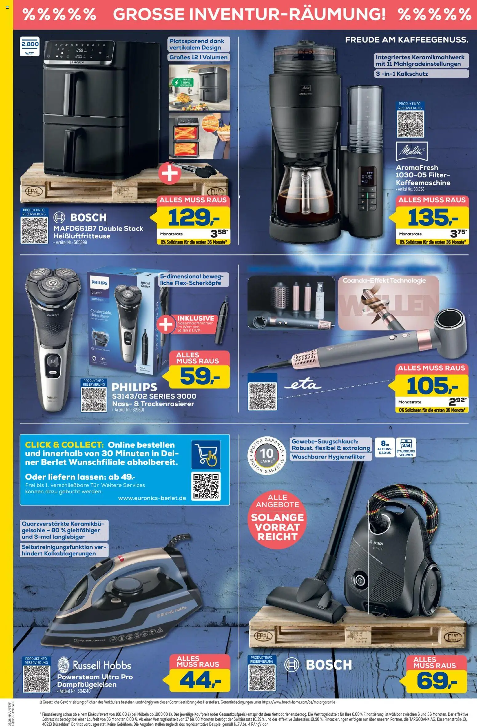 Euronics Prospekt Berlet – gültig ab 03.09.2026 | Seite: 4 | Produkte: Bosch, Philips, Kaffeemaschine, Heißluftfritteuse
