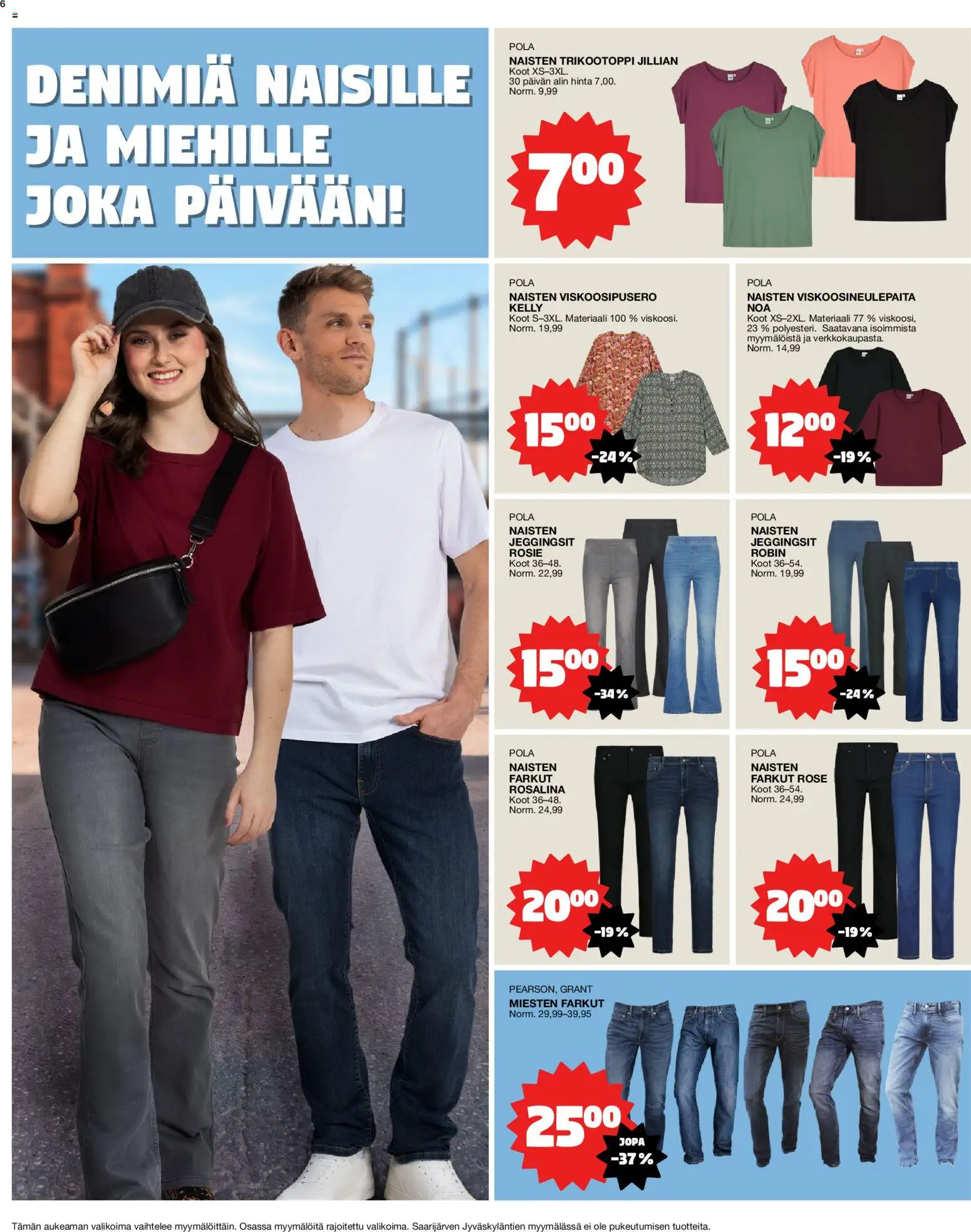 Tokmanni tarjoukset – voimassa 20/07/2026 alkaen | Sivu: 6 | Tuotteet: Farkut