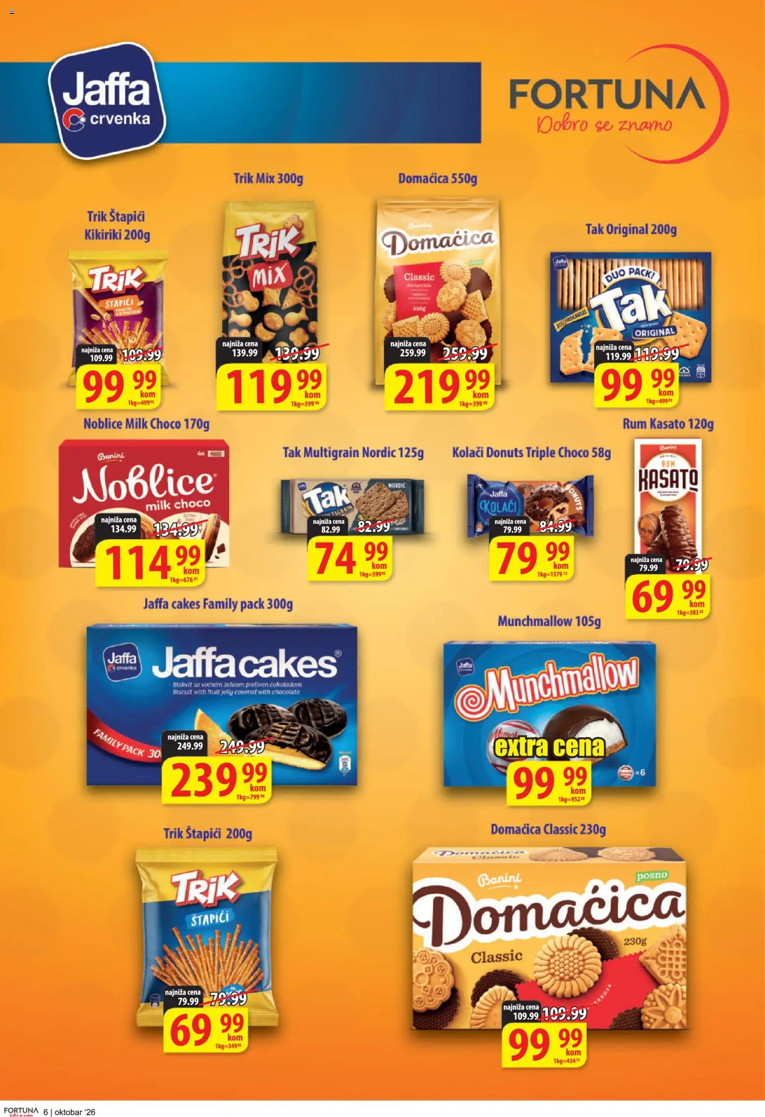Fortuna Market katalog - važi od 09.10.2026 | Strana: 6 | Proizvode: Rum, Domaćica, Noblice, Kikiriki