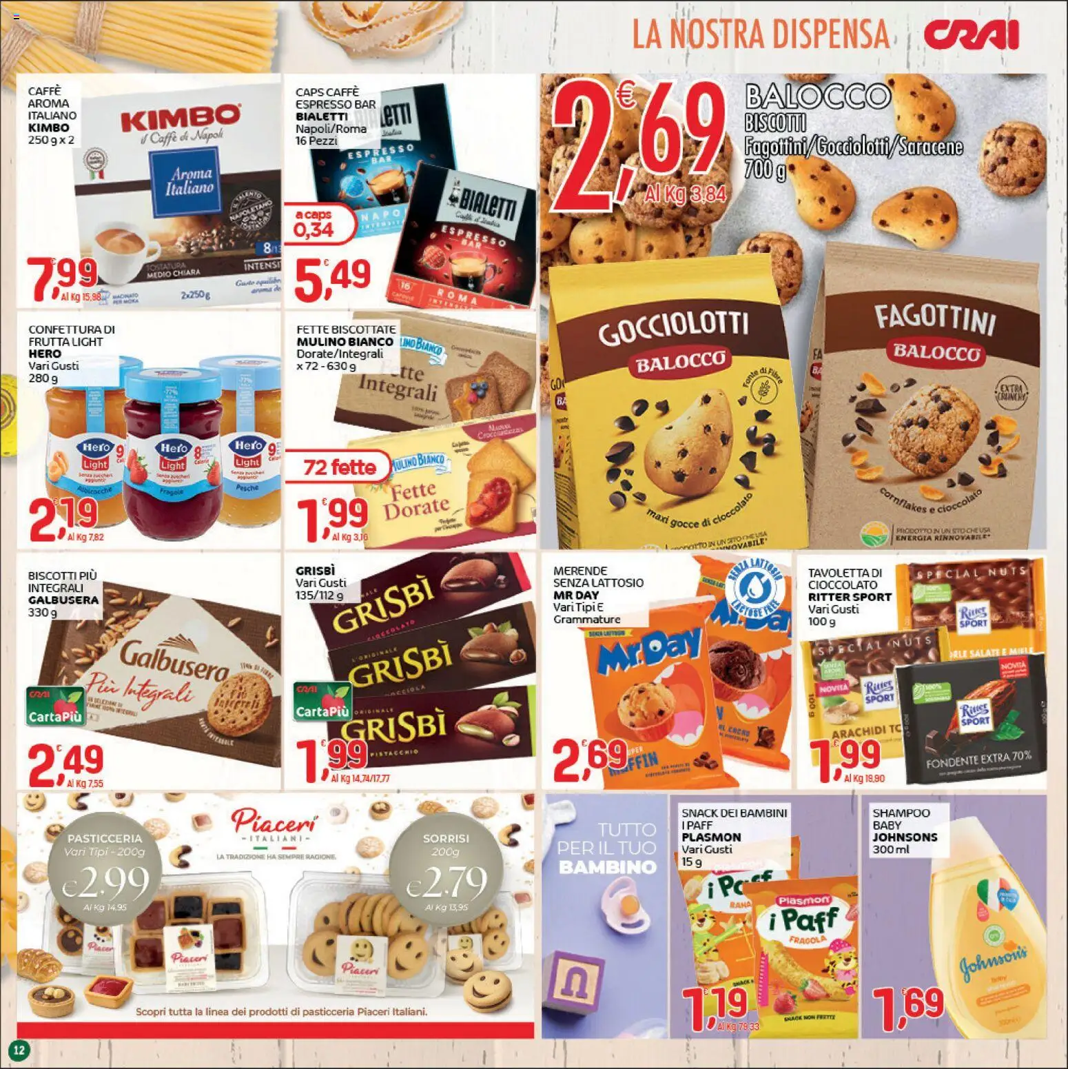 Volantino CRAI del 14.05.2026 | Pagina: 12 | Prodotti: Caffè, Fragole, Fette biscottate, Miele