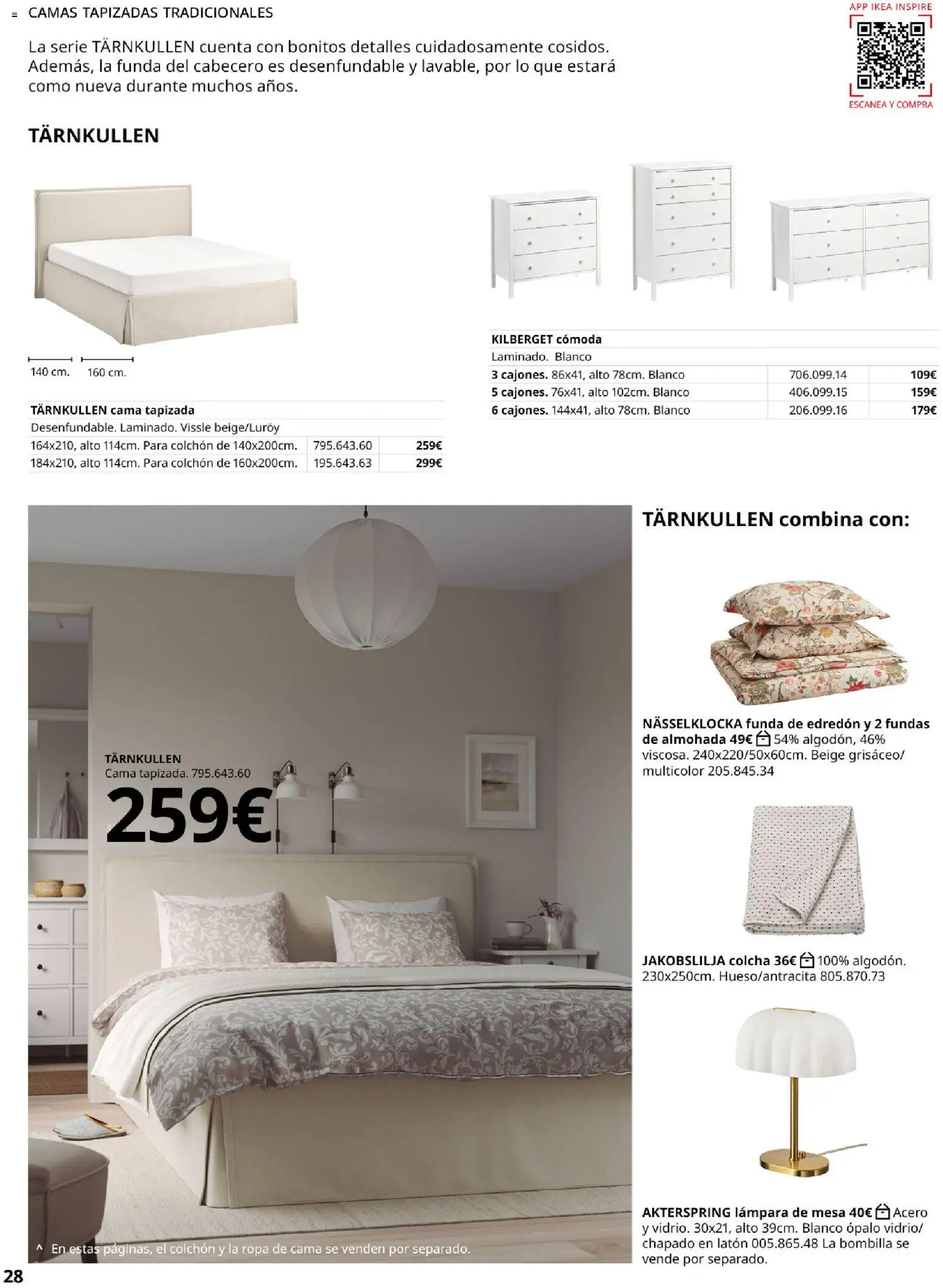 Catálogo IKEA Muebles para el dormitorio │ válido desde el 01/02/2026 | Página: 28 | Productos: Colchon, Funda, Bombilla, Mesa